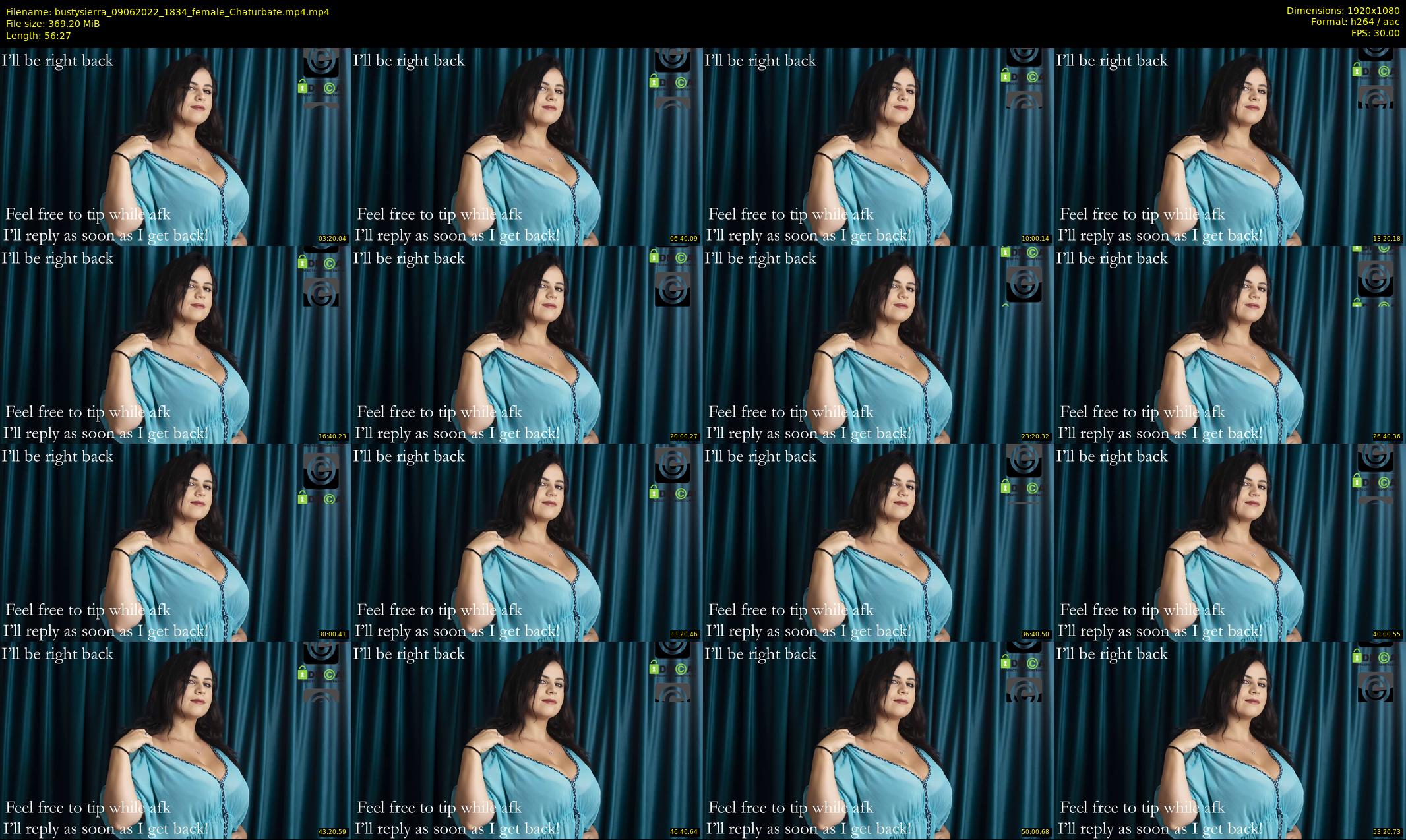 bustysierra — 57 minute Chaturbate female cam show recording, 1080p, Jun 9, 2022
