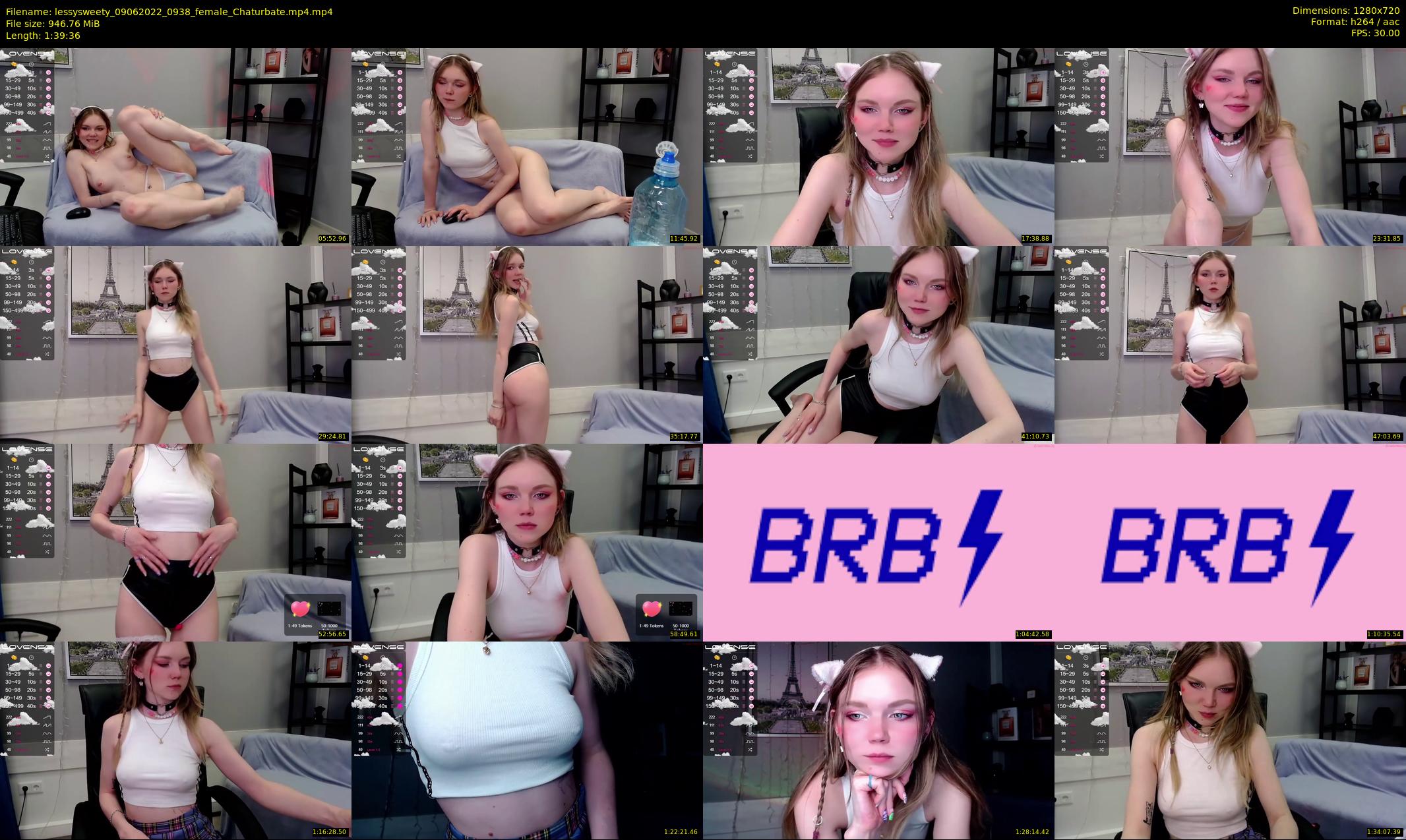 lessysweety — 100 minute Chaturbate female cam show recording, 720p, Jun 9, 2022