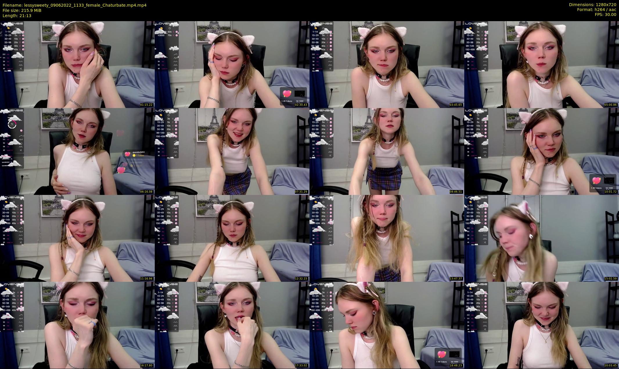lessysweety — 22 minute Chaturbate female cam show recording, 720p, Jun 9, 2022