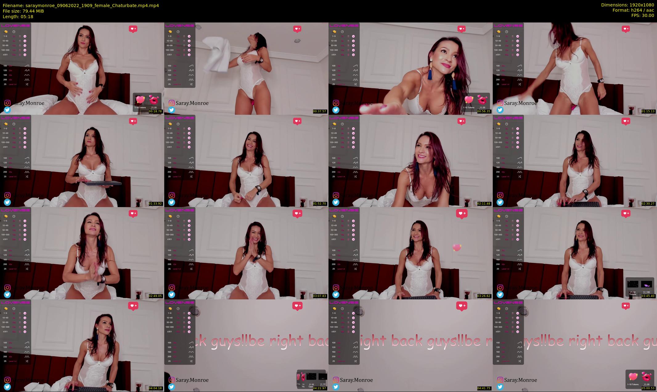 saraymonroe — 6 minute Chaturbate female cam show recording, 1080p, Jun 9, 2022