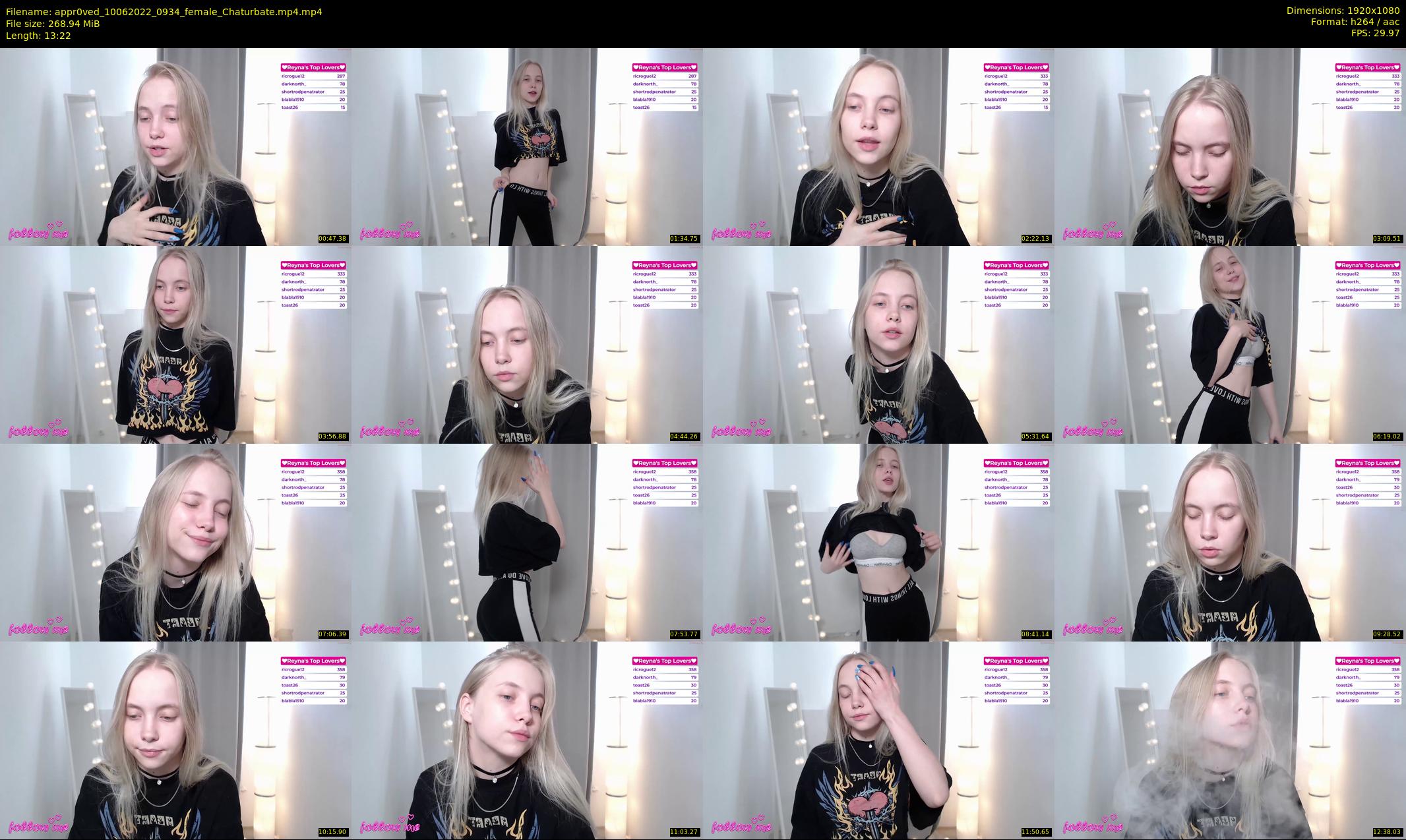 appr0ved — 14 minute Chaturbate female cam show recording, 1080p, Jun 10, 2022