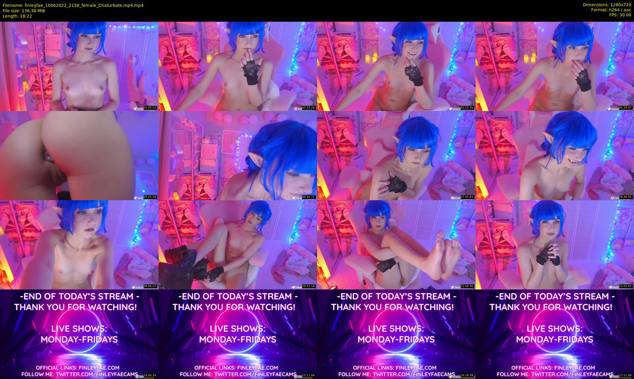 finleyfae — 19 minute Chaturbate female cam show recording, 720p, Jun 10, 2022