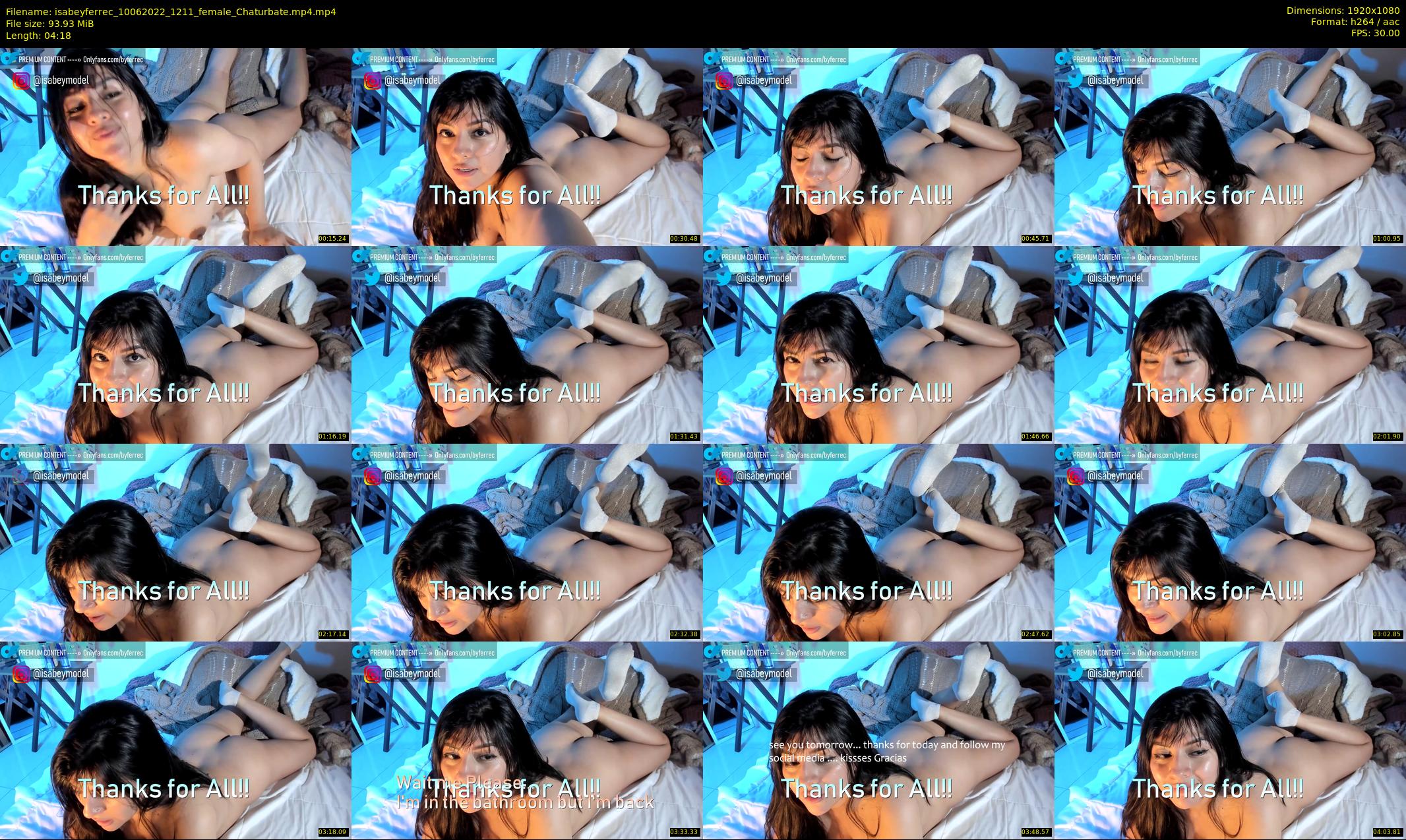 isabeyferrec — 5 minute Chaturbate female cam show recording, 1080p, Jun 10, 2022
