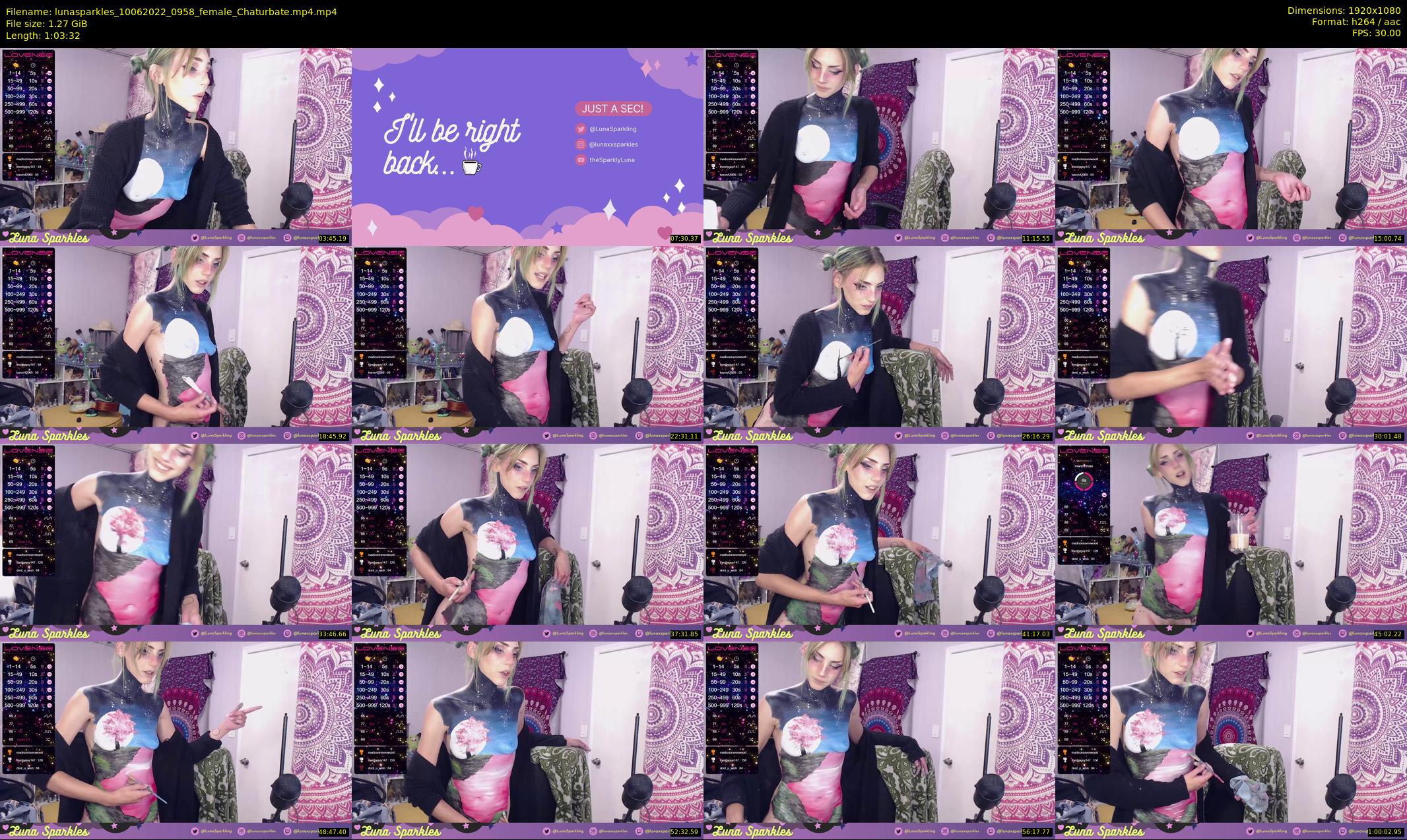 lunasparkles — 64 minute Chaturbate female cam show recording, 1080p, Jun 10, 2022