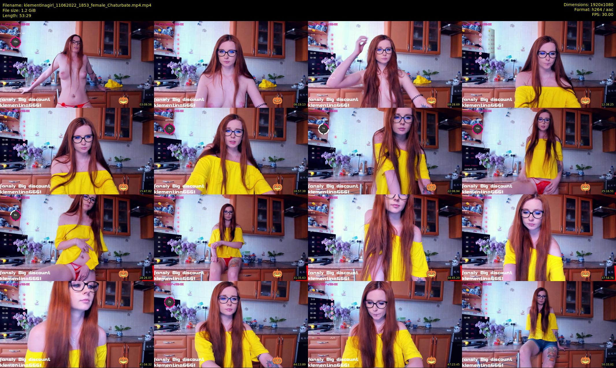 klementinagirl — 54 minute Chaturbate female cam show recording, 1080p, Jun 11, 2022