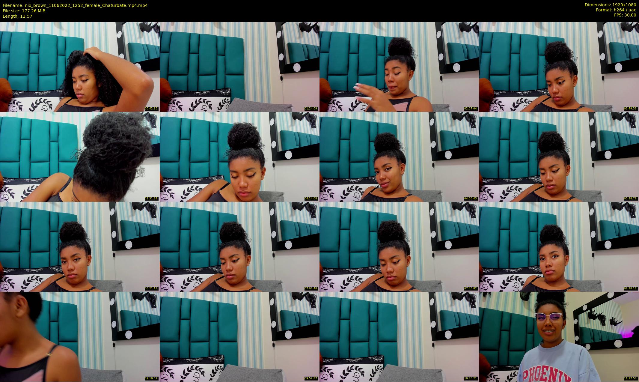 nix_brown — 12 minute Chaturbate female cam show recording, 1080p, Jun 11, 2022