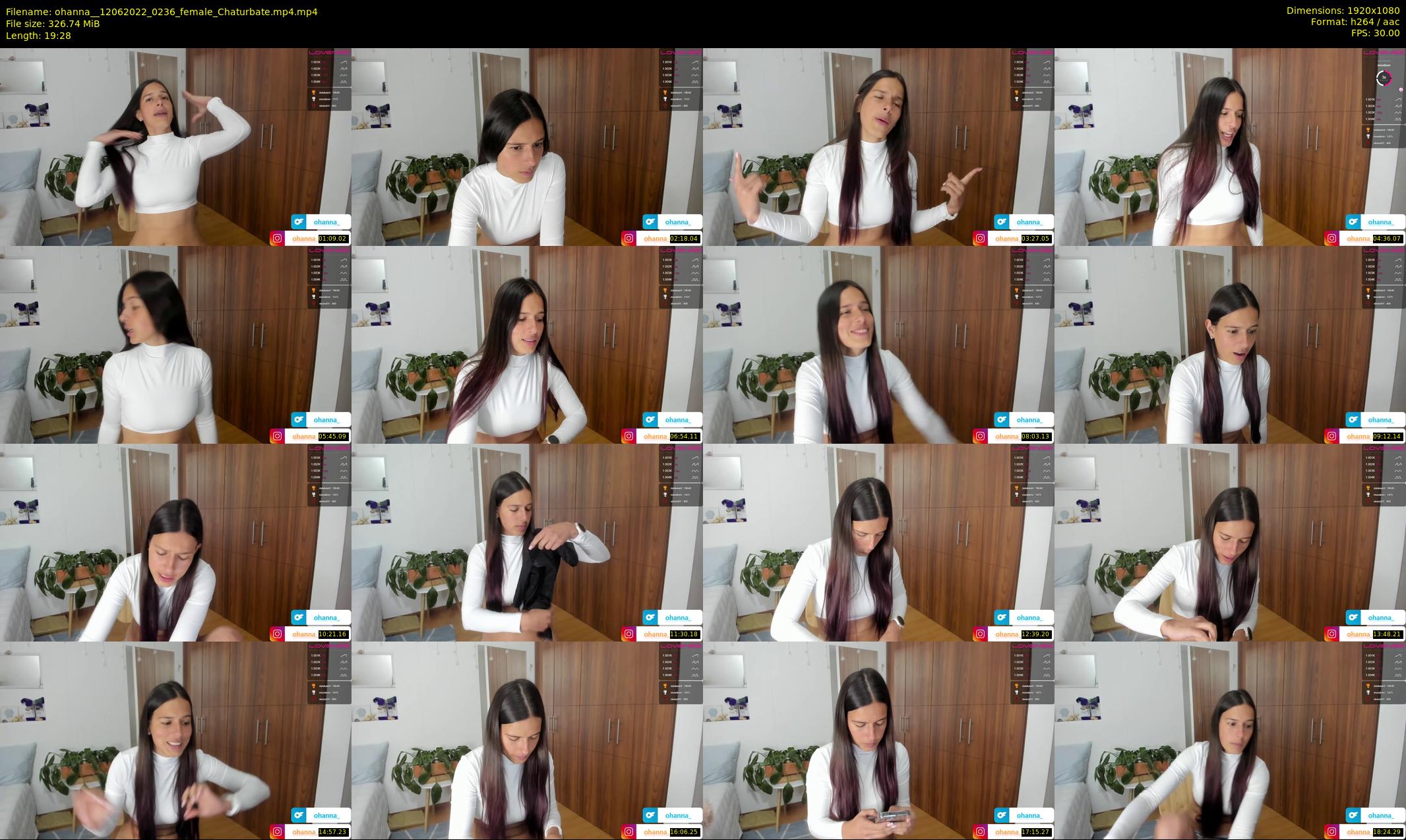 ohanna_ — 20 minute Chaturbate female cam show recording, 1080p, Jun 12, 2022