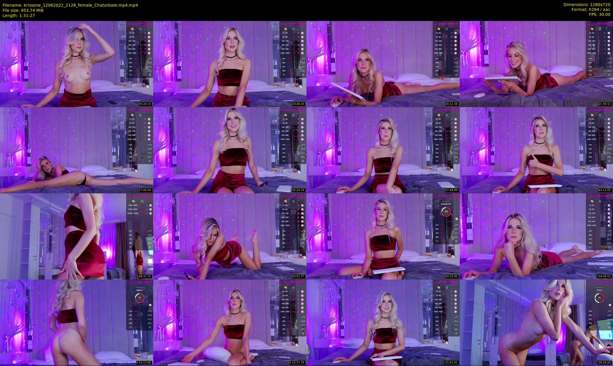 krissone — 92 minute Chaturbate female cam show recording, 720p, Jun 12, 2022