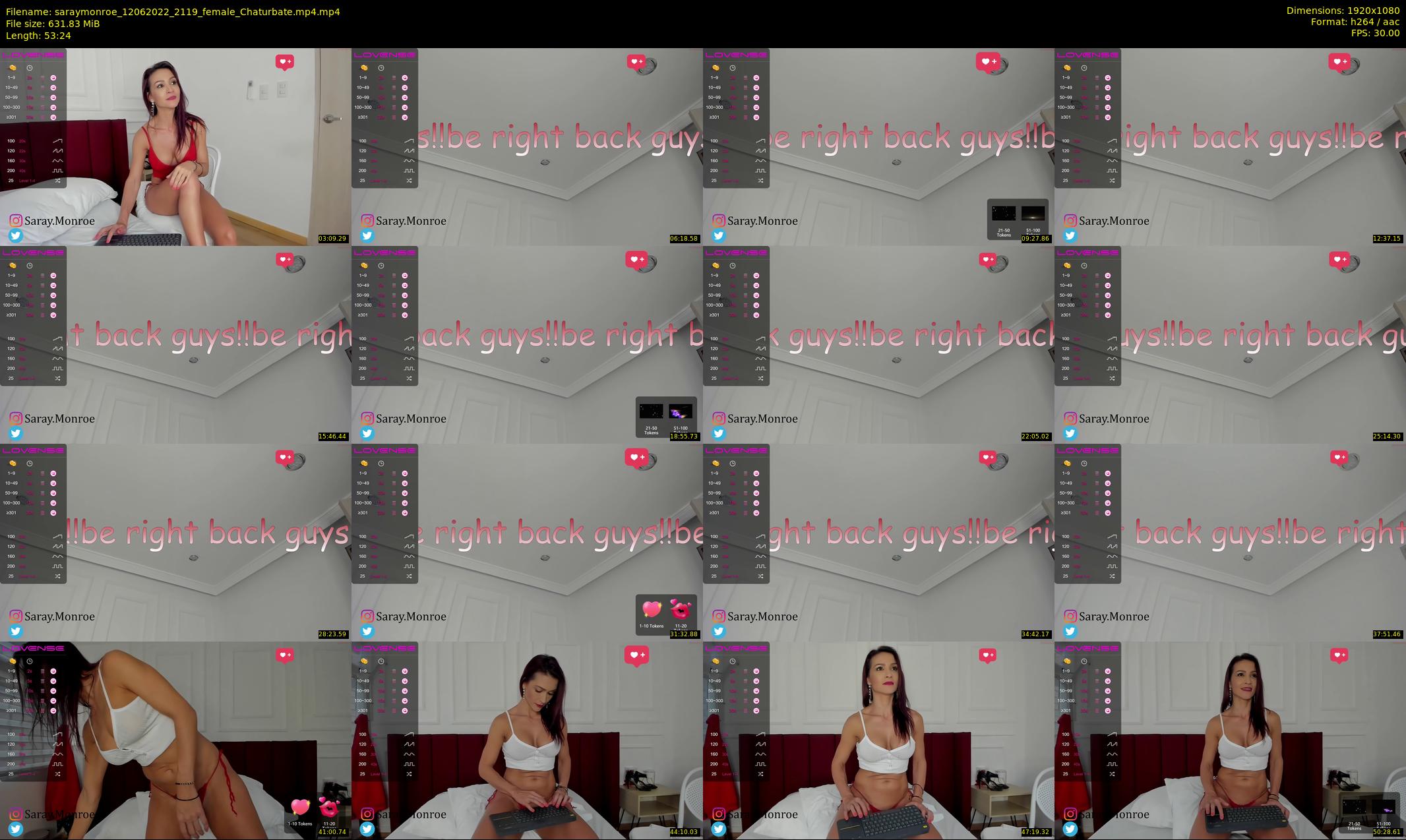 saraymonroe — 54 minute Chaturbate female cam show recording, 1080p, Jun 12, 2022