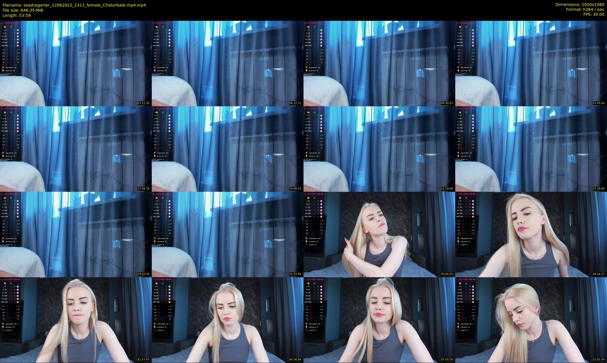 ssashagarter — 54 minute Chaturbate female cam show recording, 1080p, Jun 12, 2022
