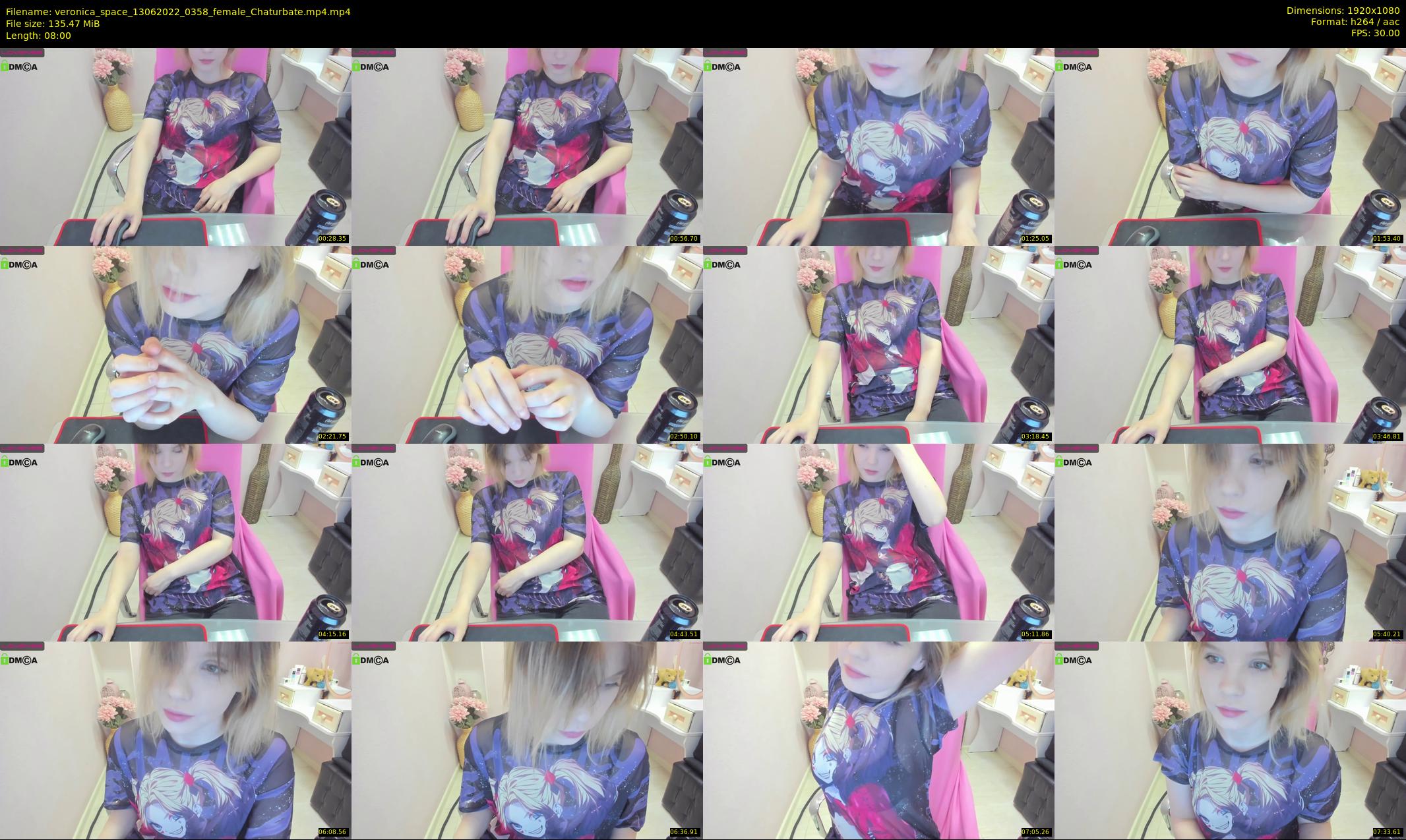 veronica_space — 8 minute Chaturbate female cam show recording, 1080p, Jun 13, 2022