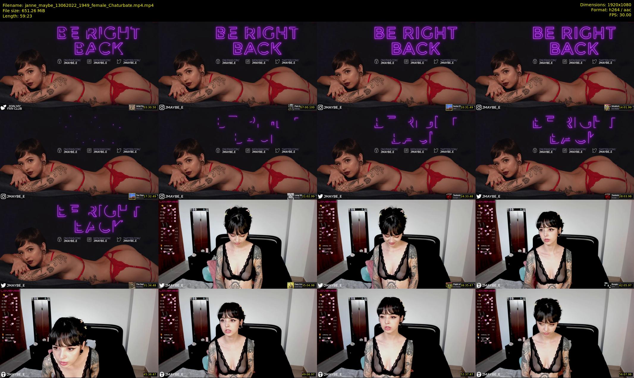 janne_maybe — 60 minute Chaturbate female cam show recording, 1080p, Jun 13, 2022