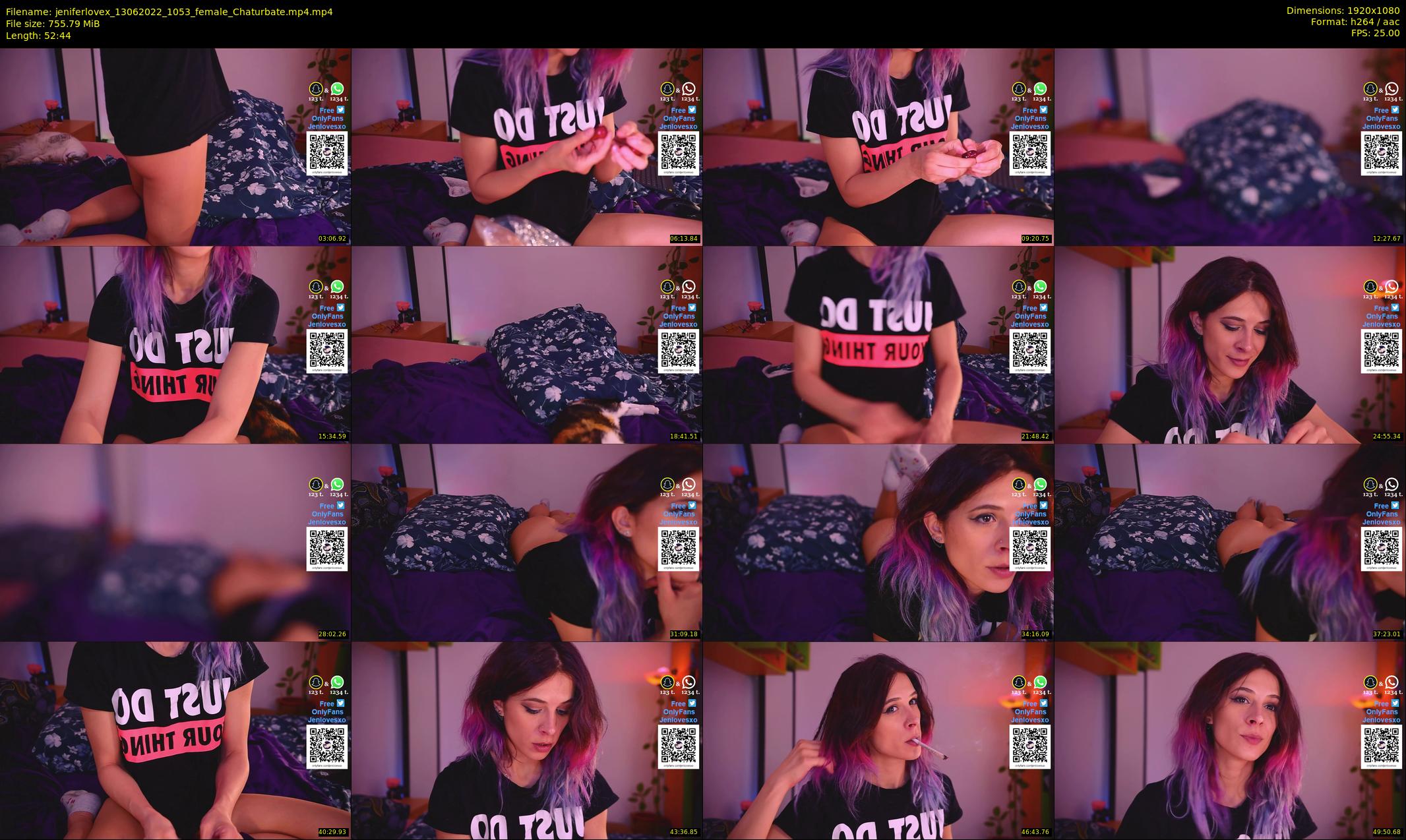 jeniferlovex — 53 minute Chaturbate female cam show recording, 1080p, Jun 13, 2022