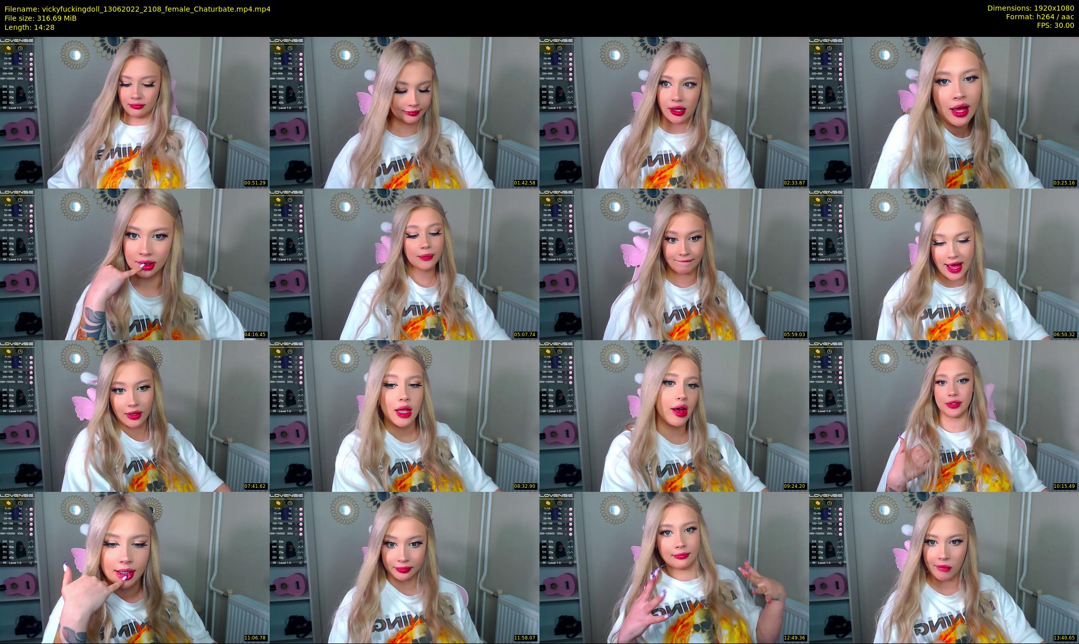 vickyfuckingdoll — 15 minute Chaturbate female cam show recording, 1080p, Jun 13, 2022
