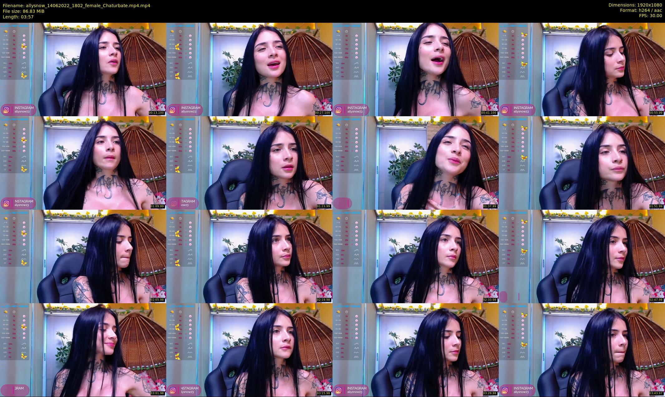 allysnow — 4 minute Chaturbate female cam show recording, 1080p, Jun 14, 2022