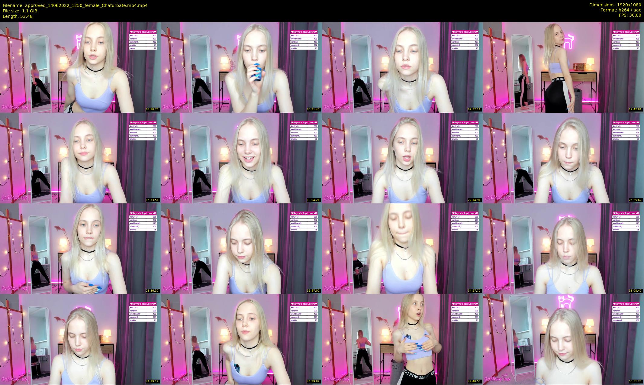 appr0ved — 54 minute Chaturbate female cam show recording, 1080p, Jun 14, 2022