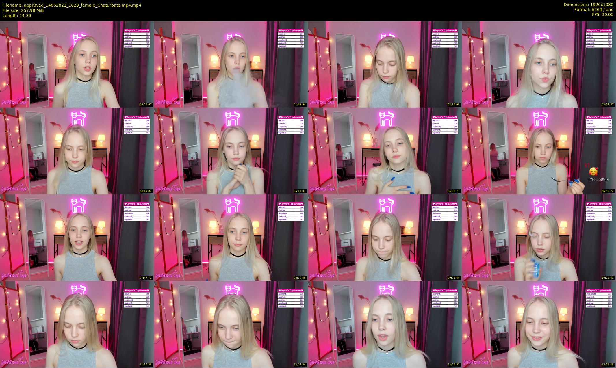 appr0ved — 15 minute Chaturbate female cam show recording, 1080p, Jun 14, 2022