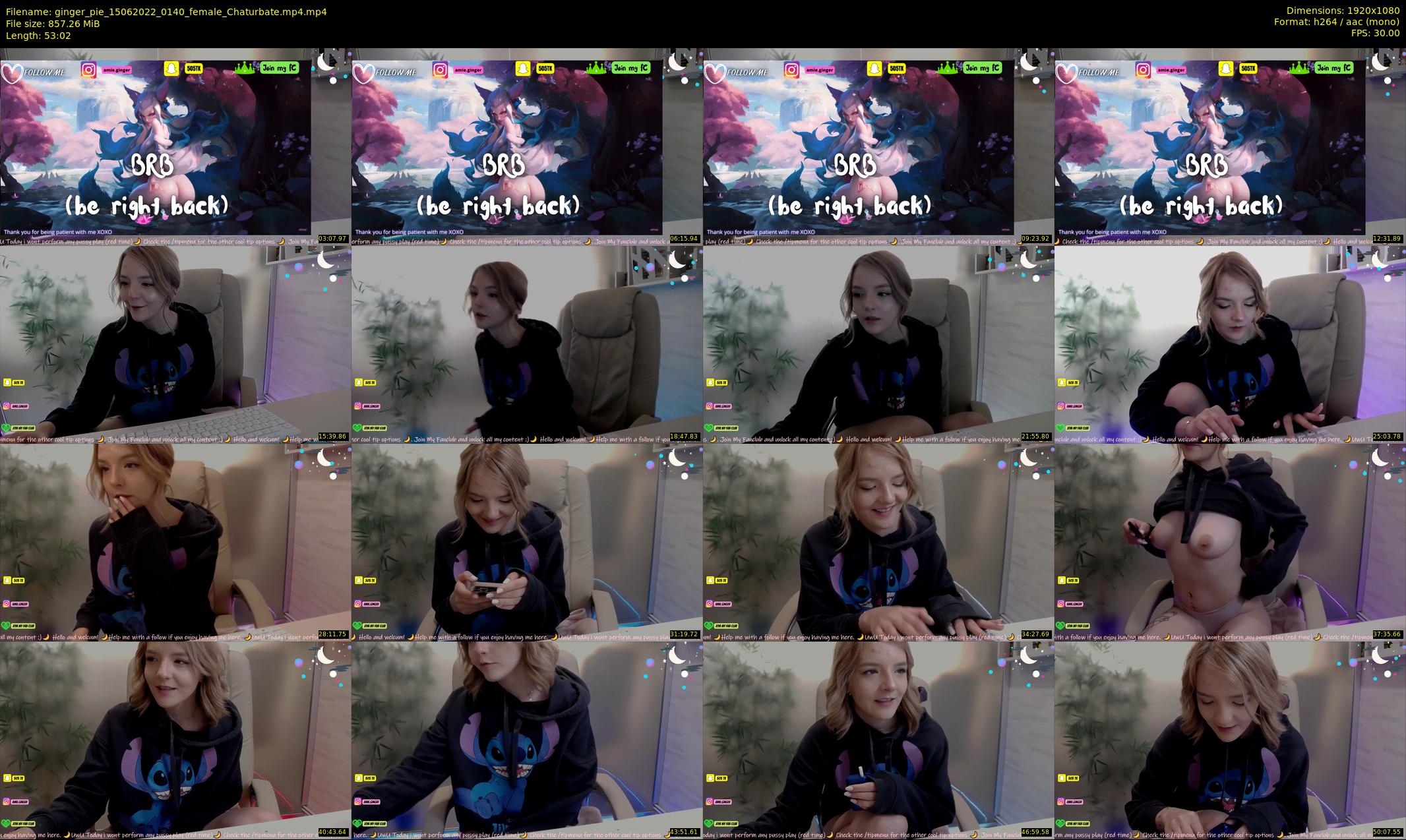 ginger_pie — 54 minute Chaturbate female cam show recording, 1080p, Jun 15, 2022