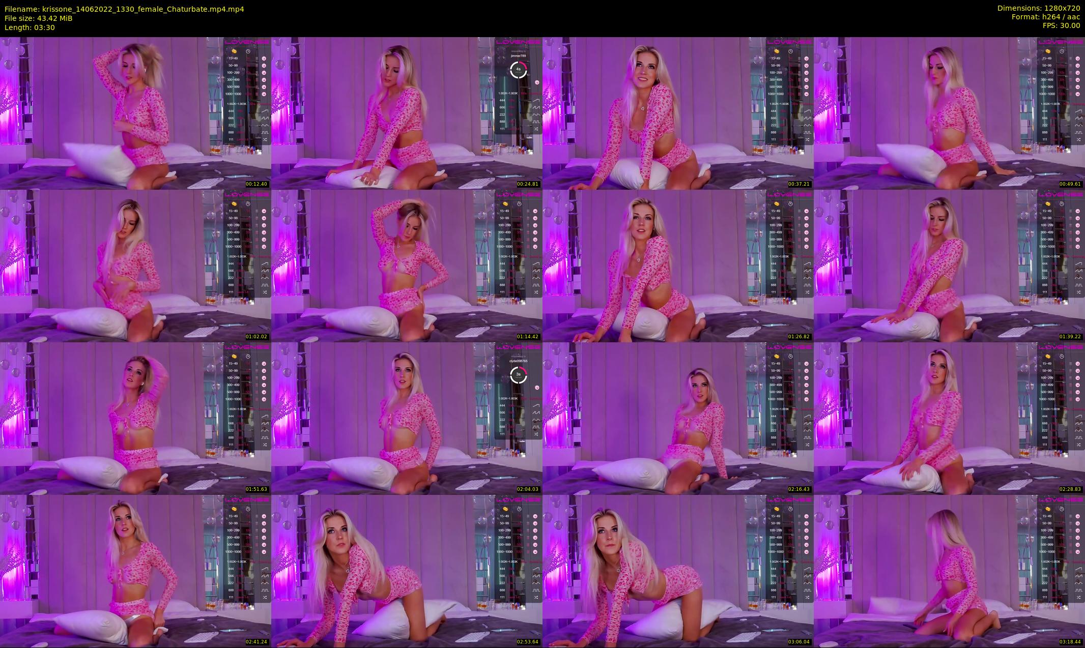 krissone — 4 minute Chaturbate female cam show recording, 720p, Jun 14, 2022