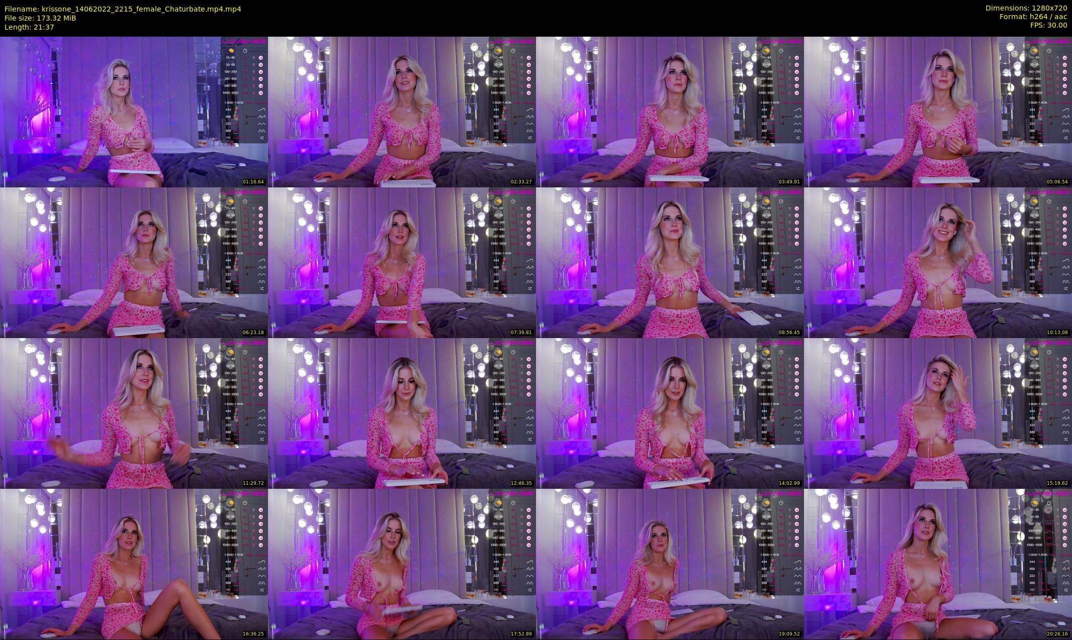 krissone — 22 minute Chaturbate female cam show recording, 720p, Jun 14, 2022