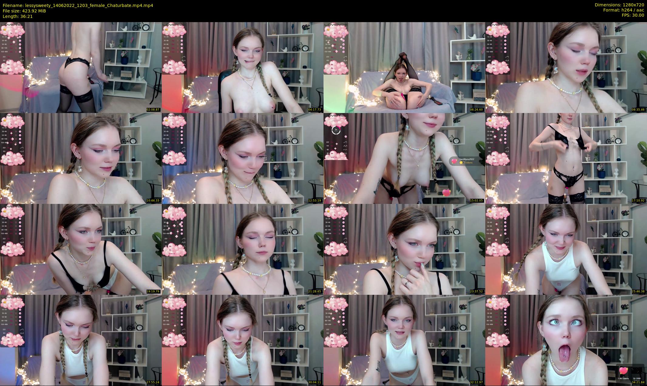 lessysweety — 37 minute Chaturbate female cam show recording, 720p, Jun 14, 2022