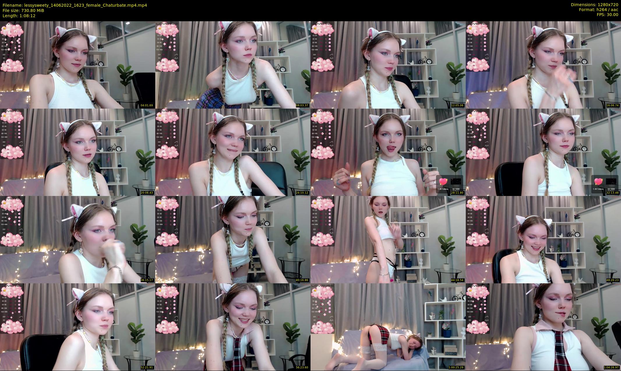 lessysweety — 69 minute Chaturbate female cam show recording, 720p, Jun 14, 2022