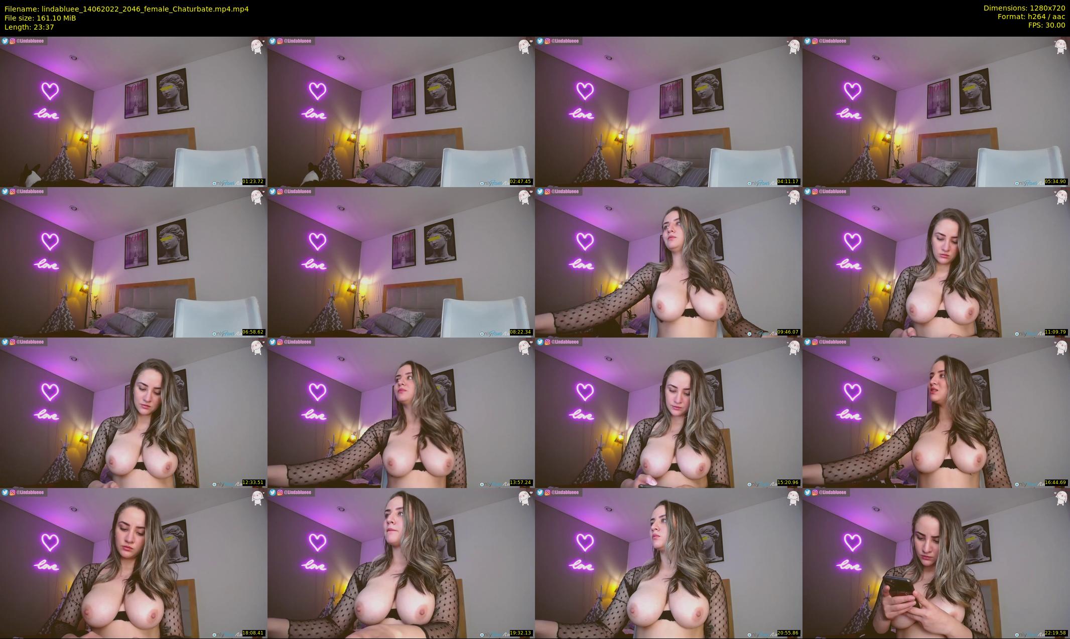 lindabluee — 24 minute Chaturbate female cam show recording, 720p, Jun 14, 2022