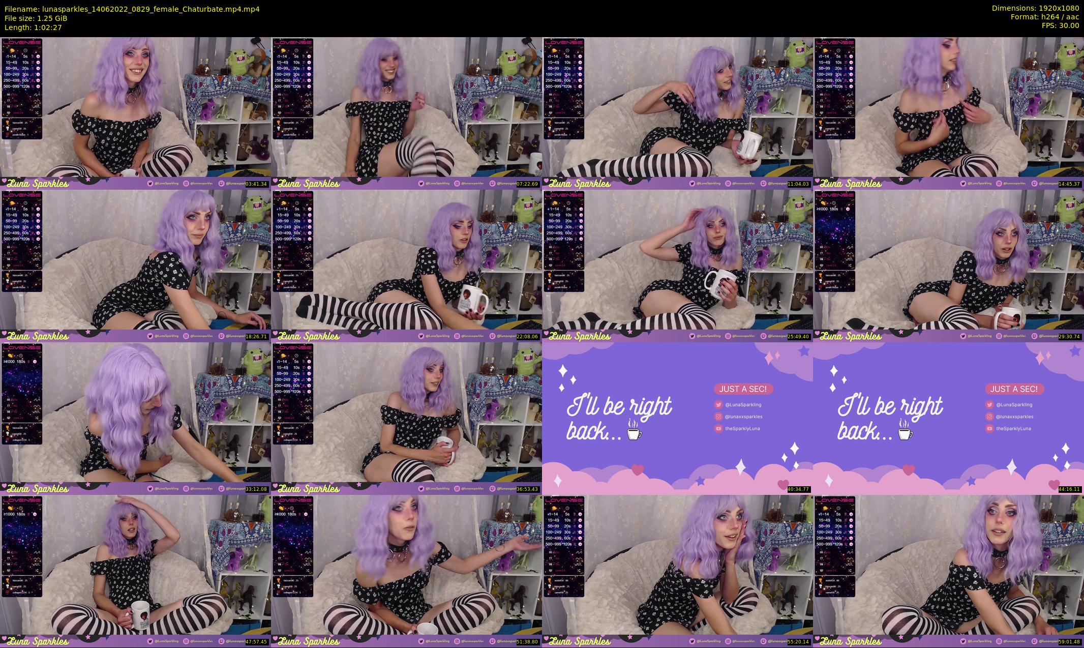 lunasparkles — 63 minute Chaturbate female cam show recording, 1080p, Jun 14, 2022