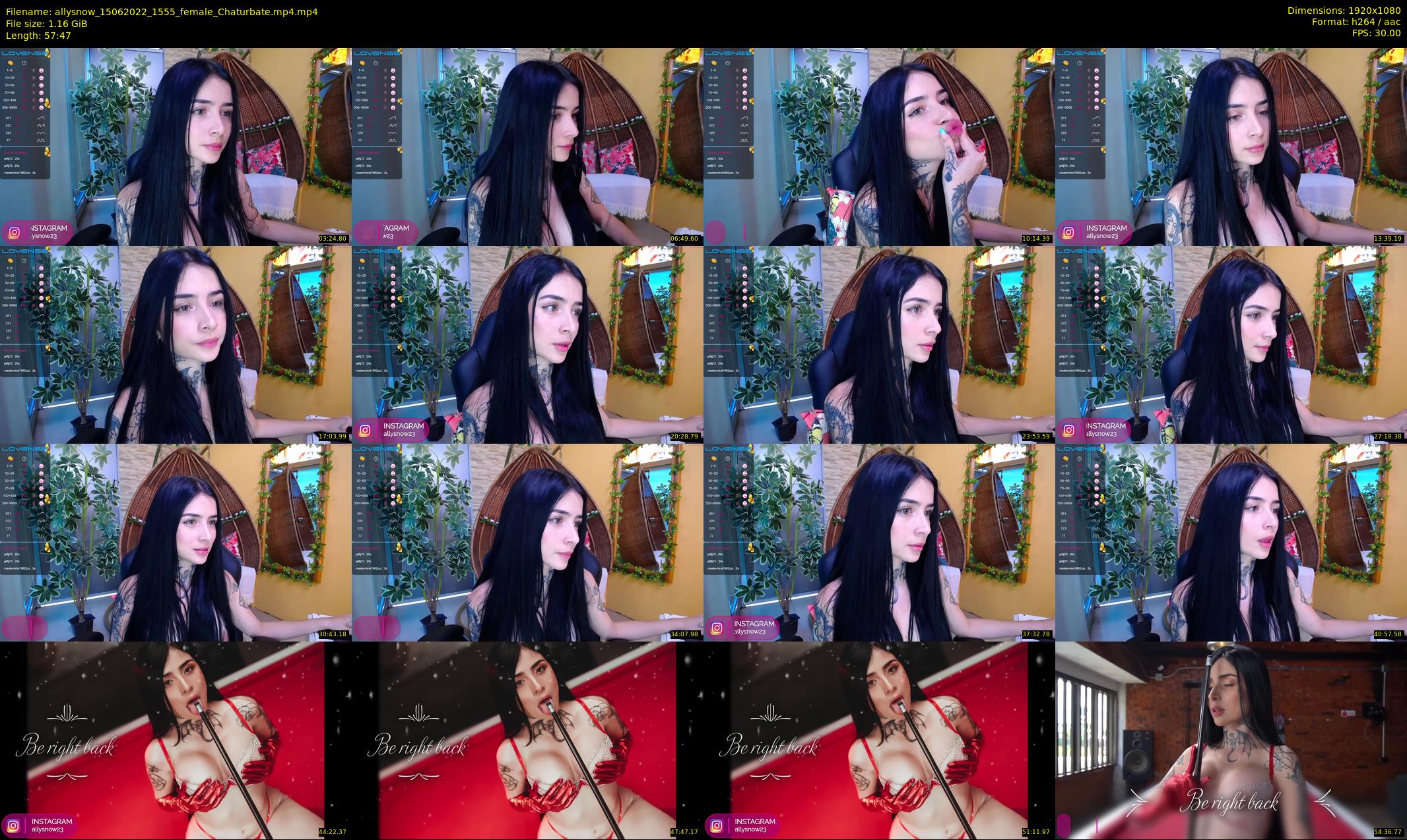 allysnow — 58 minute Chaturbate female cam show recording, 1080p, Jun 15, 2022