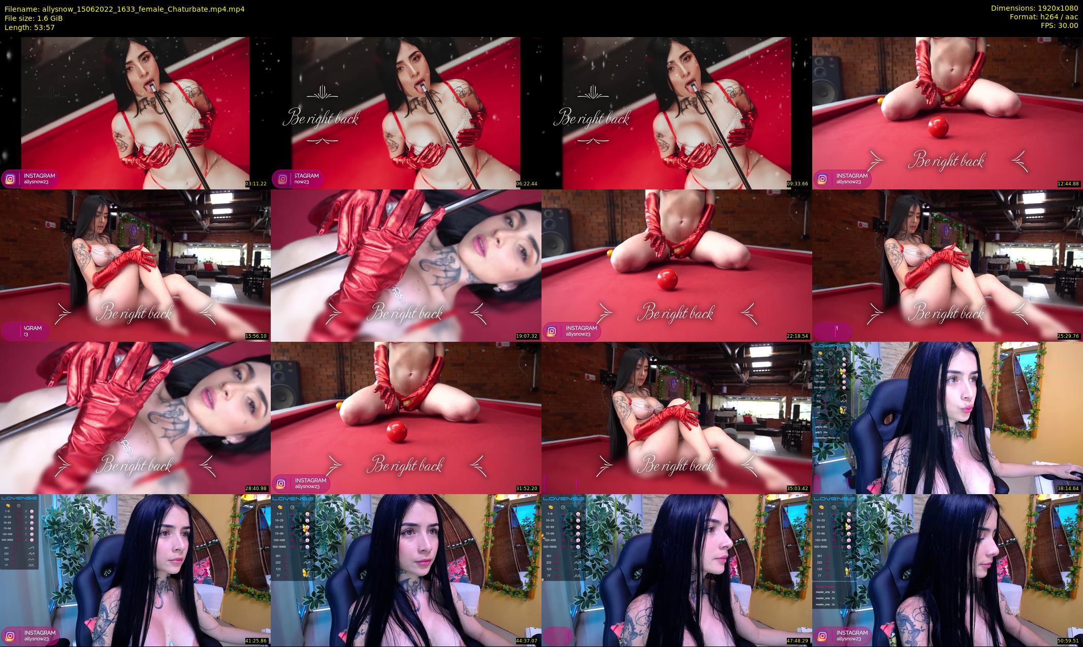 allysnow — 54 minute Chaturbate female cam show recording, 1080p, Jun 15, 2022