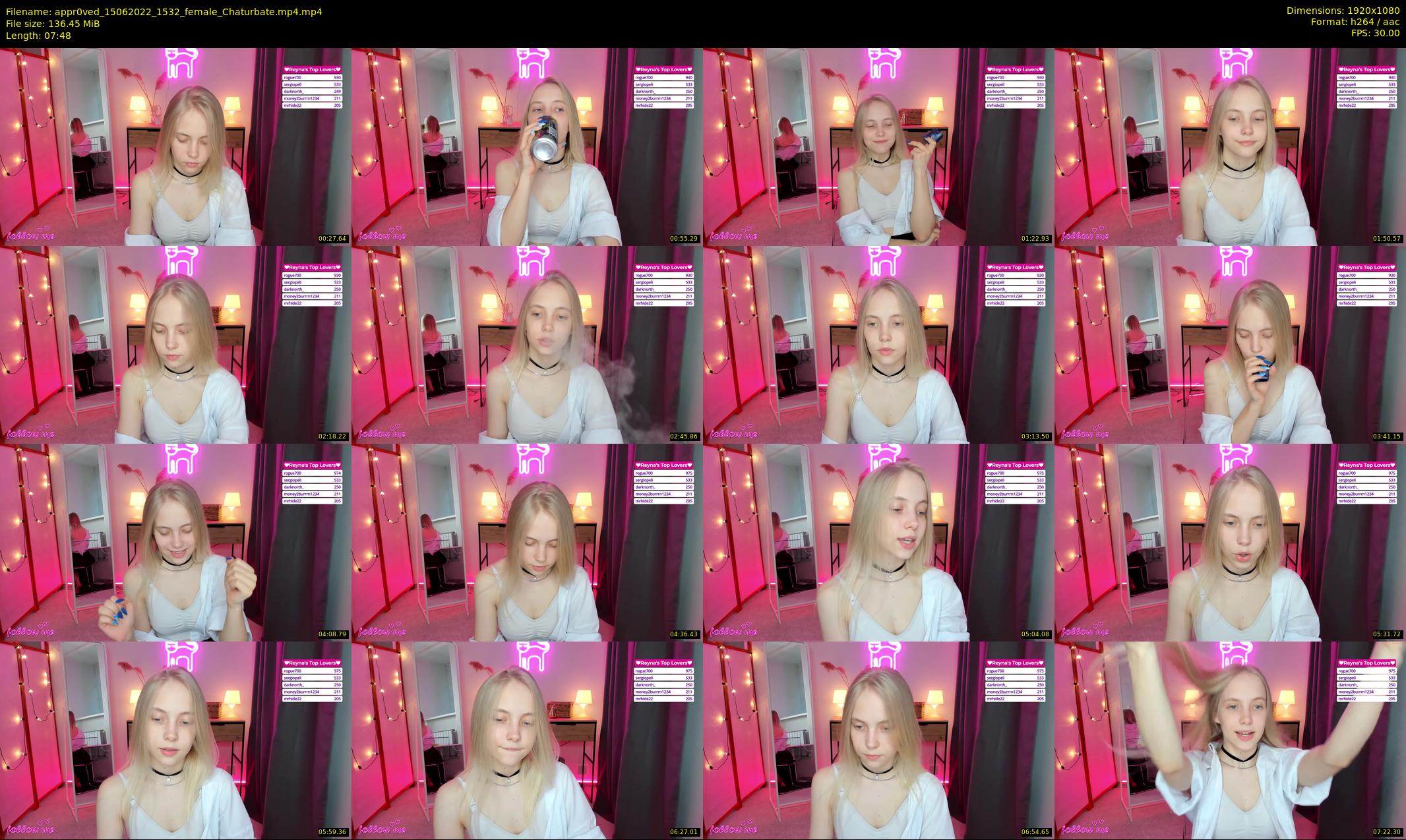 appr0ved — 8 minute Chaturbate female cam show recording, 1080p, Jun 15, 2022