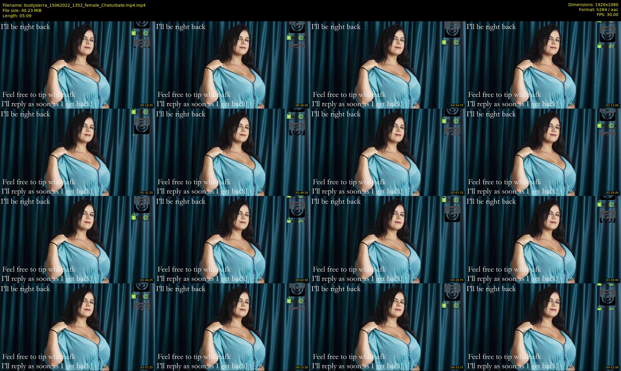bustysierra — 6 minute Chaturbate female cam show recording, 1080p, Jun 15, 2022