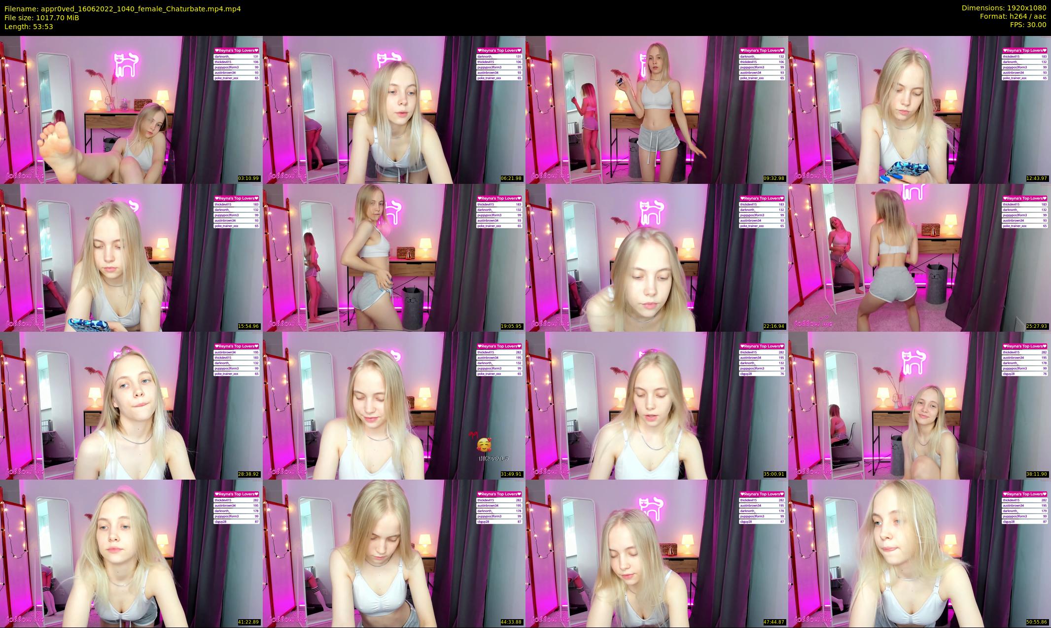 appr0ved — 54 minute Chaturbate female cam show recording, 1080p, Jun 16, 2022