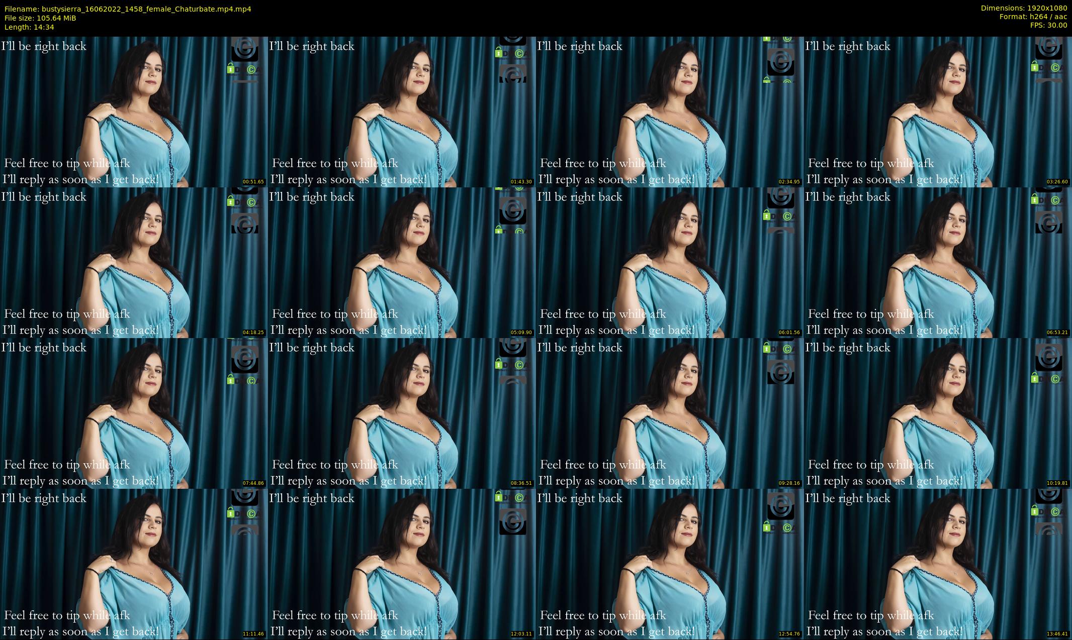 bustysierra — 15 minute Chaturbate female cam show recording, 1080p, Jun 16, 2022