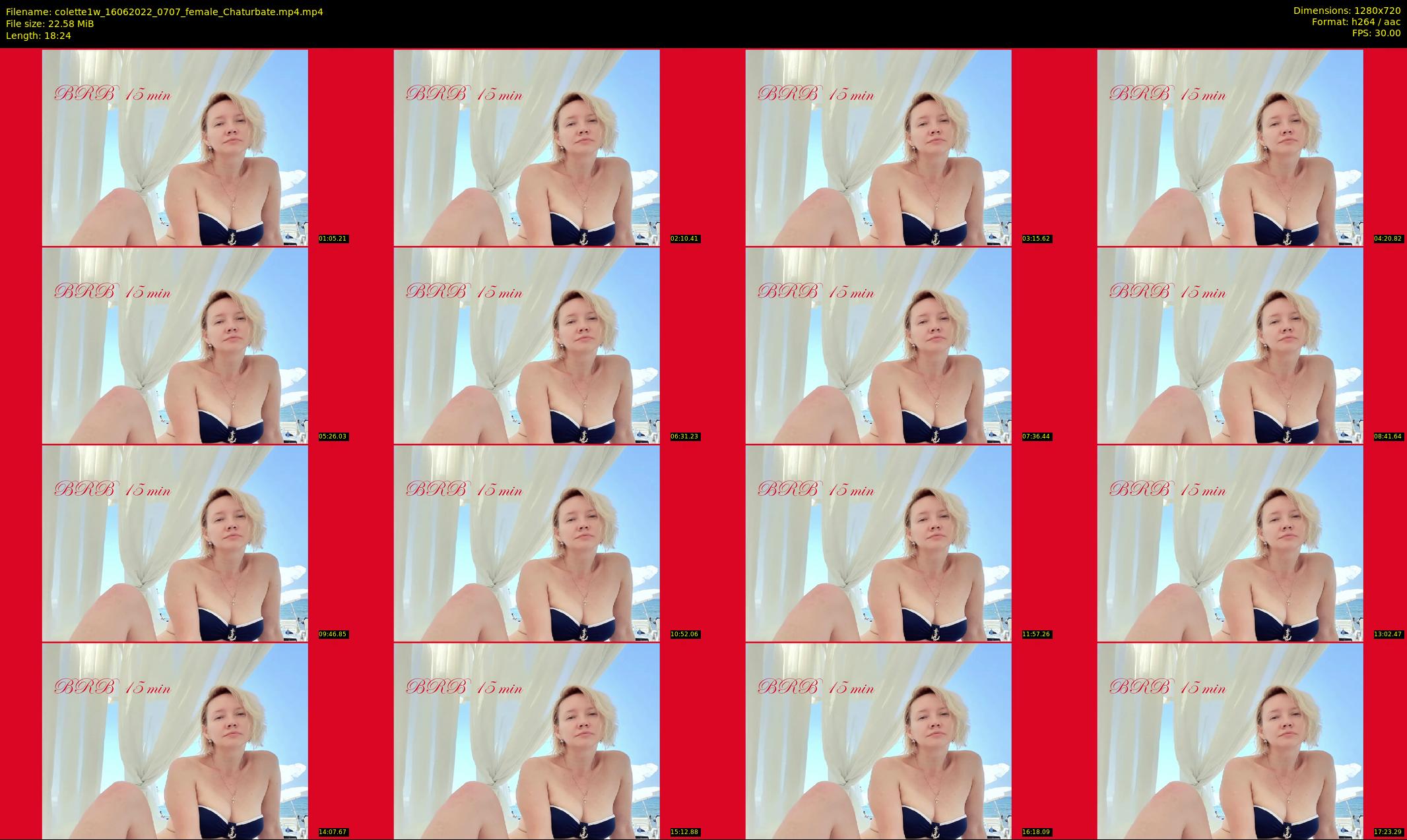 colette1w — 19 minute Chaturbate female cam show recording, 720p, Jun 16, 2022