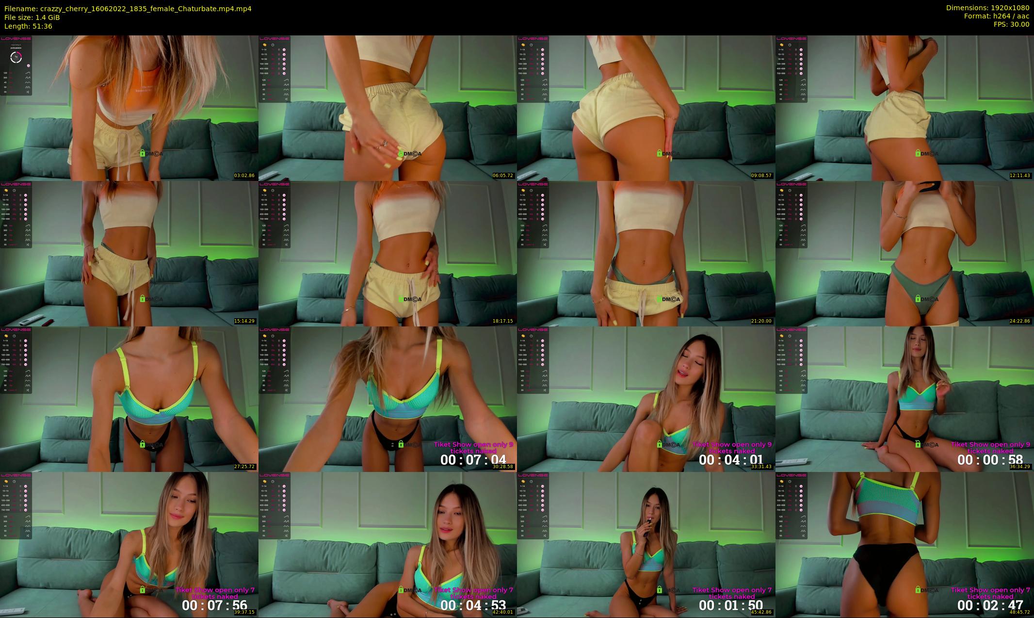 crazzy_cherry — 52 minute Chaturbate female cam show recording, 1080p, Jun 16, 2022