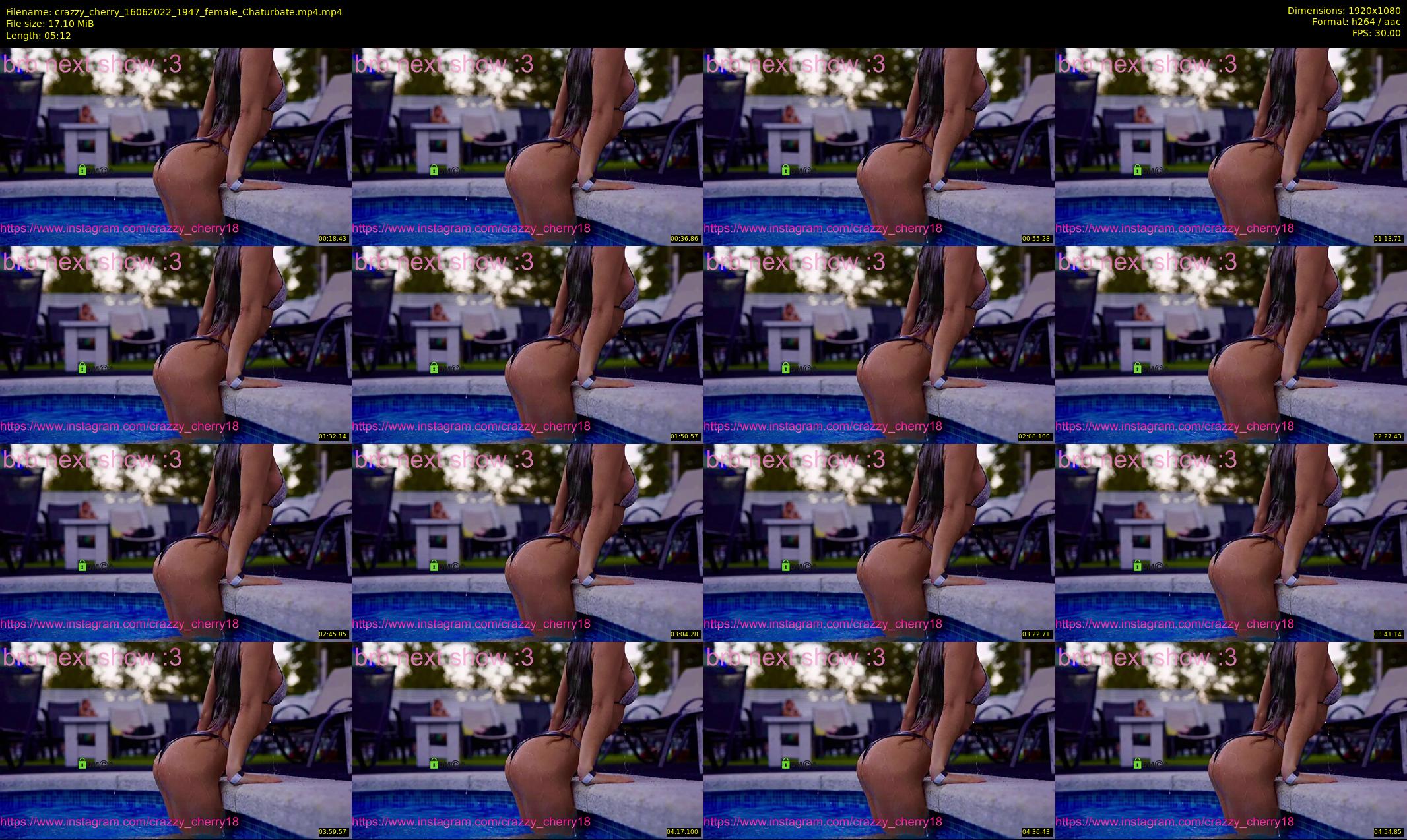 crazzy_cherry — 6 minute Chaturbate female cam show recording, 1080p, Jun 16, 2022
