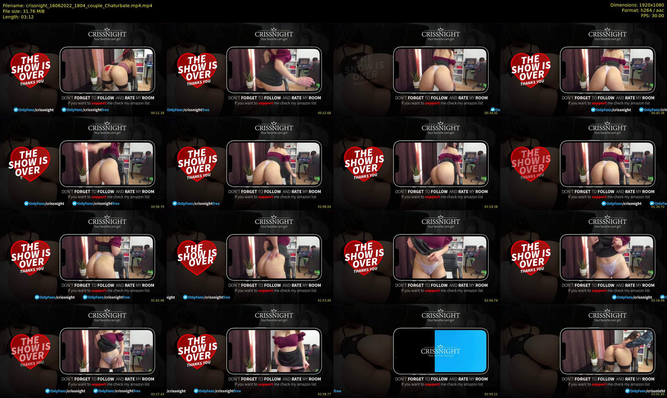 crissnight — 4 minute Chaturbate female cam show recording, 1080p, Jun 16, 2022