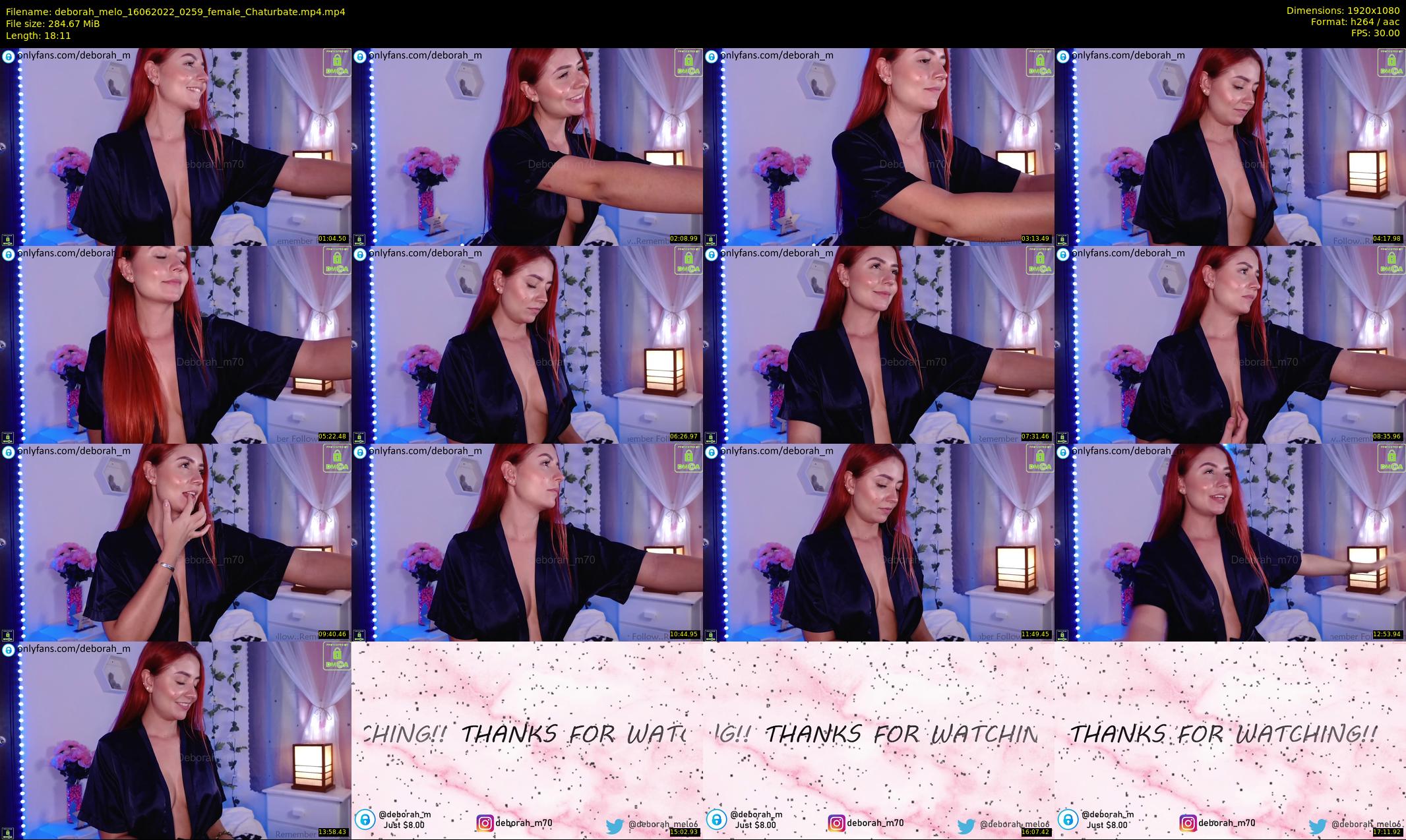 deborah_melo — 19 minute Chaturbate female cam show recording, 1080p, Jun 16, 2022