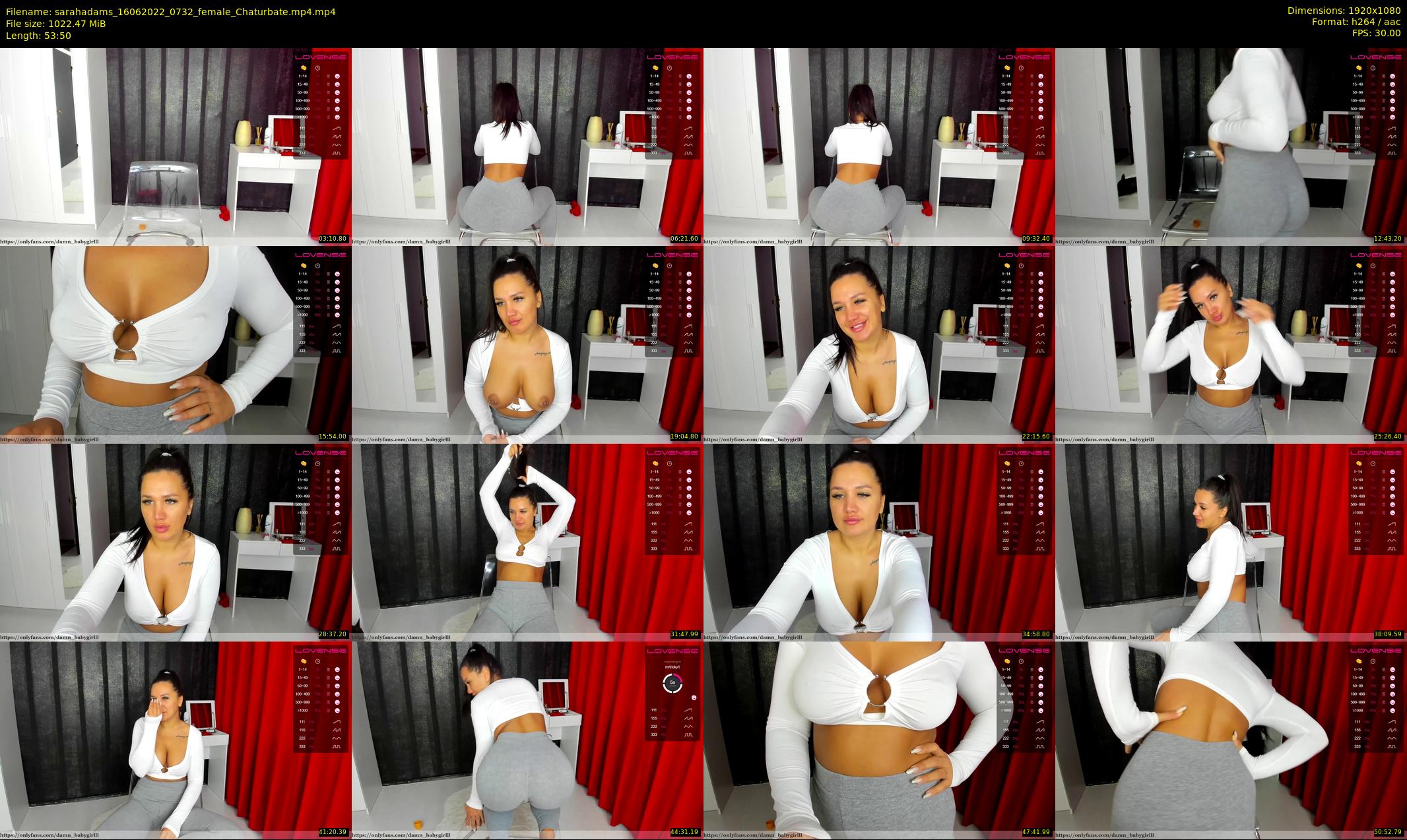 sarahadams — 54 minute Chaturbate female cam show recording, 1080p, Jun 16, 2022