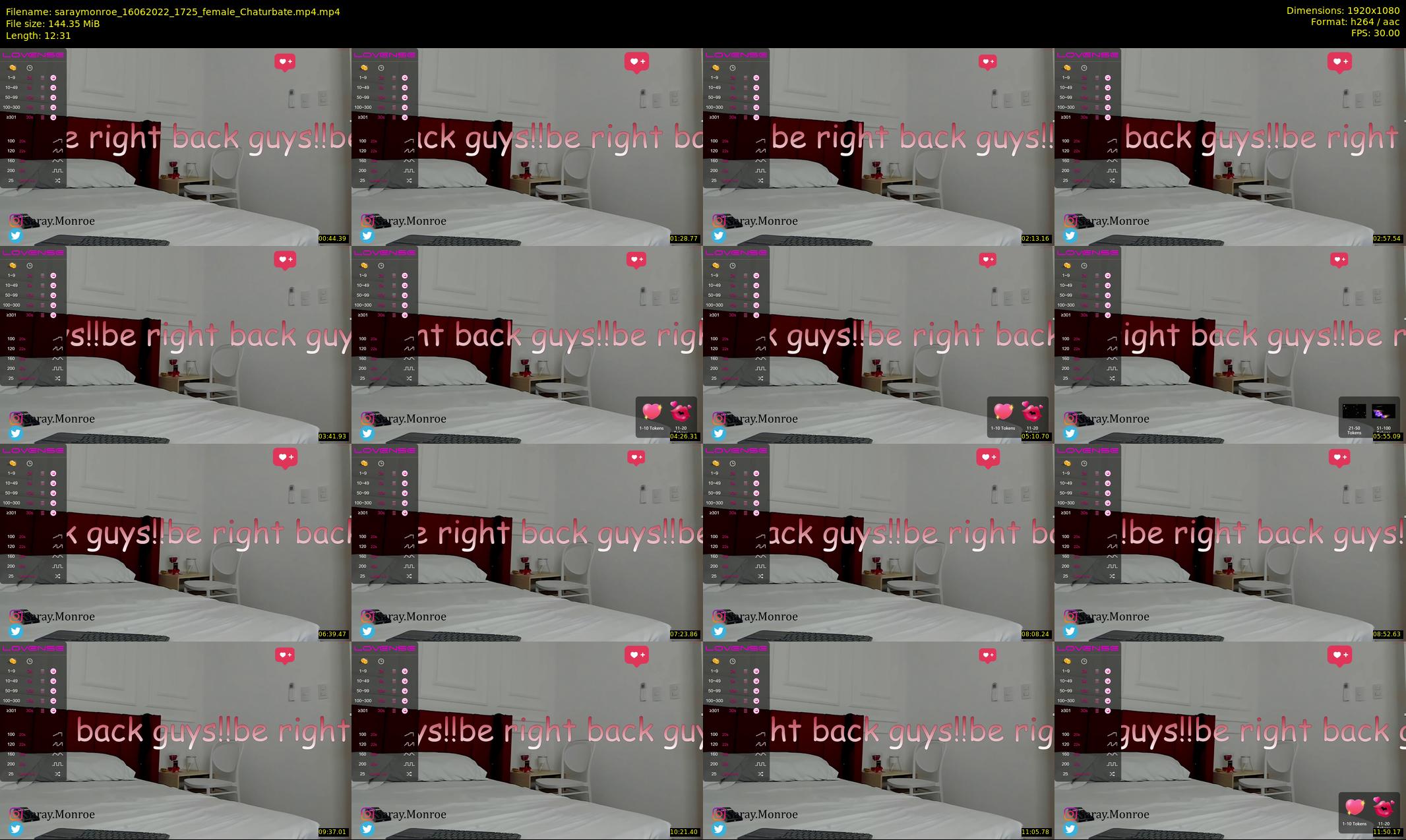 saraymonroe — 13 minute Chaturbate female cam show recording, 1080p, Jun 16, 2022
