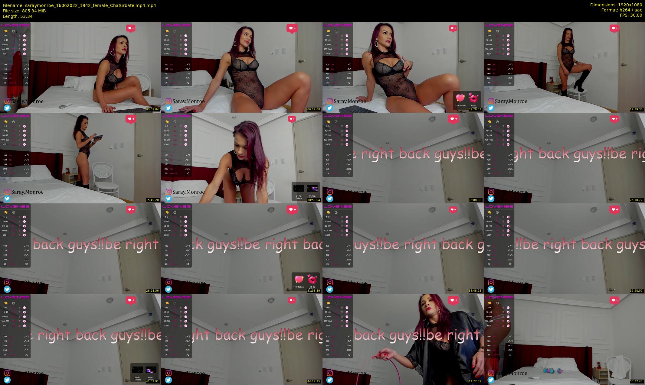 saraymonroe — 54 minute Chaturbate female cam show recording, 1080p, Jun 16, 2022