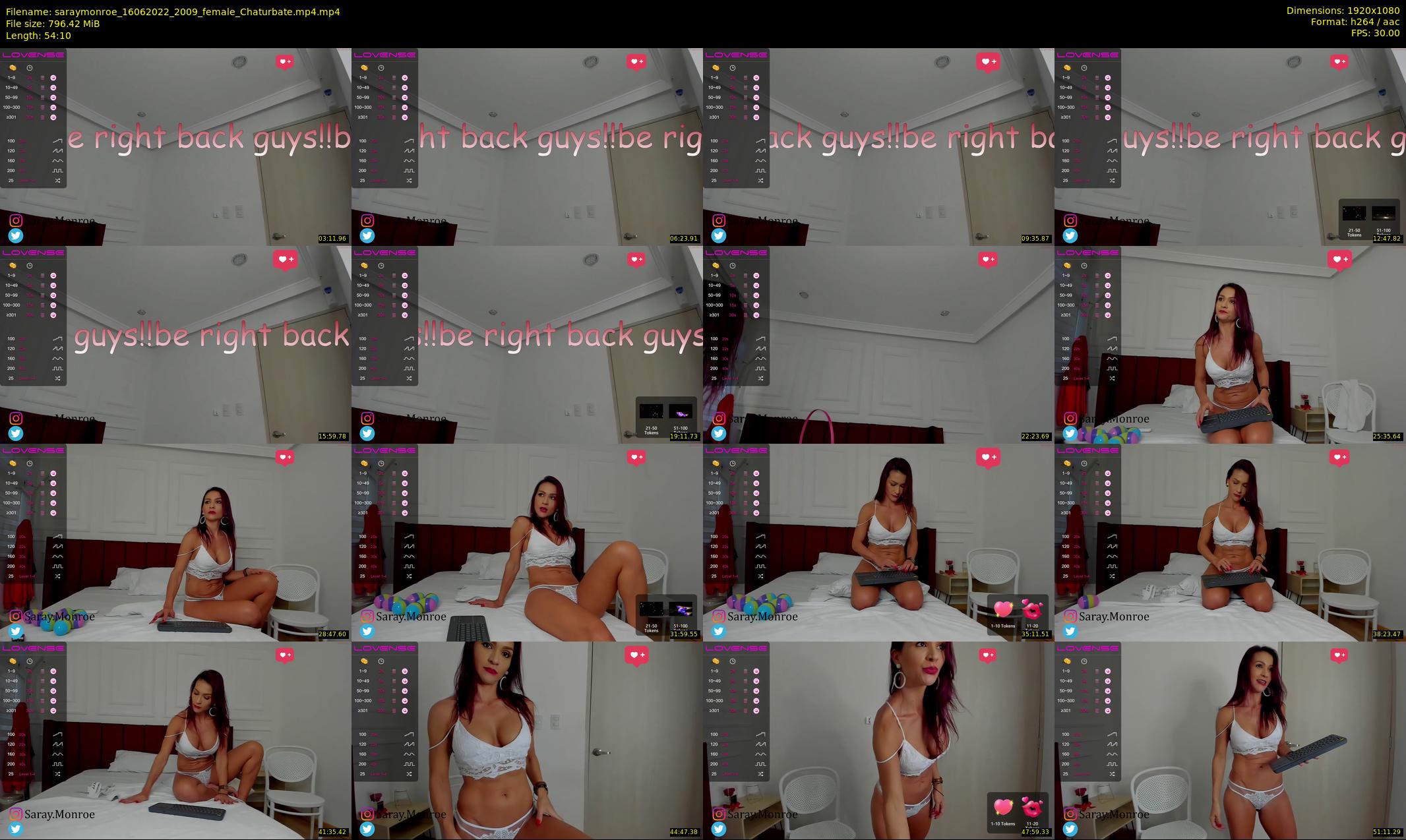 saraymonroe — 55 minute Chaturbate female cam show recording, 1080p, Jun 16, 2022