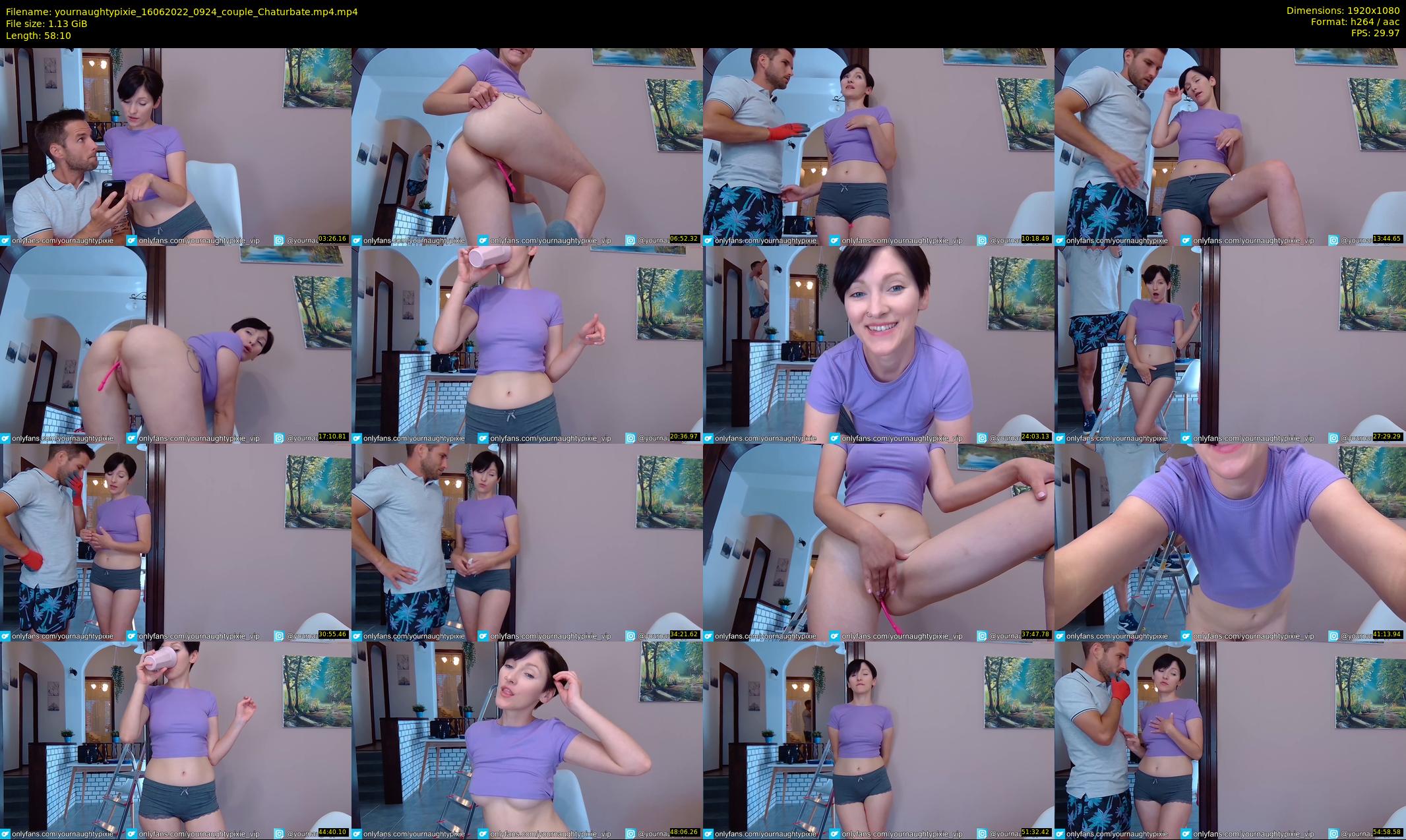 yournaughtypixie — 59 minute Chaturbate couple cam show recording, 1080p, Jun 16, 2022
