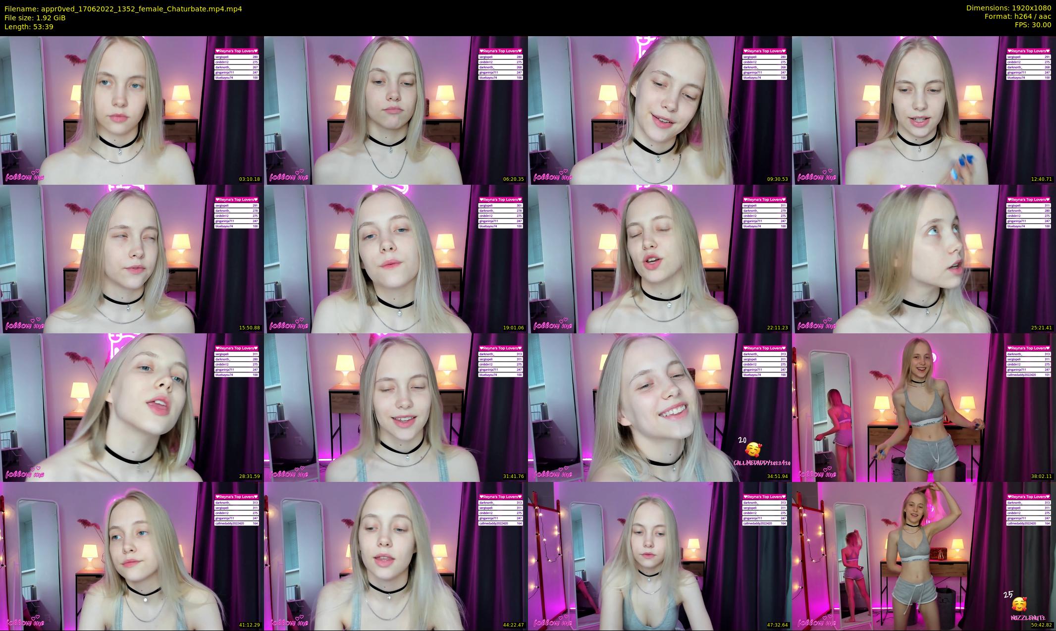 appr0ved — 54 minute Chaturbate female cam show recording, 1080p, Jun 17, 2022