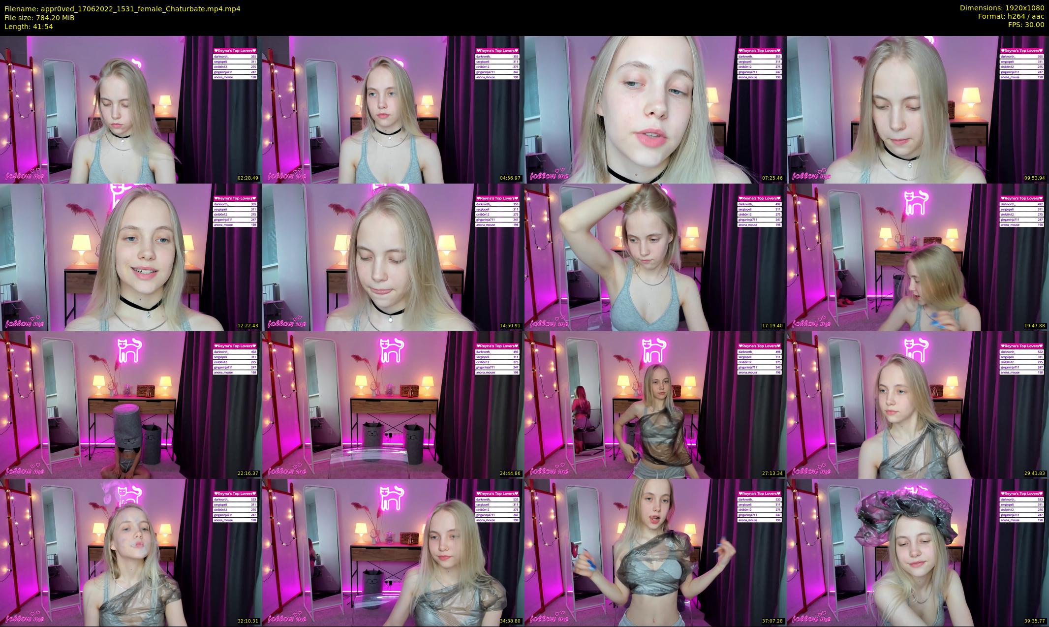 appr0ved — 42 minute Chaturbate female cam show recording, 1080p, Jun 17, 2022