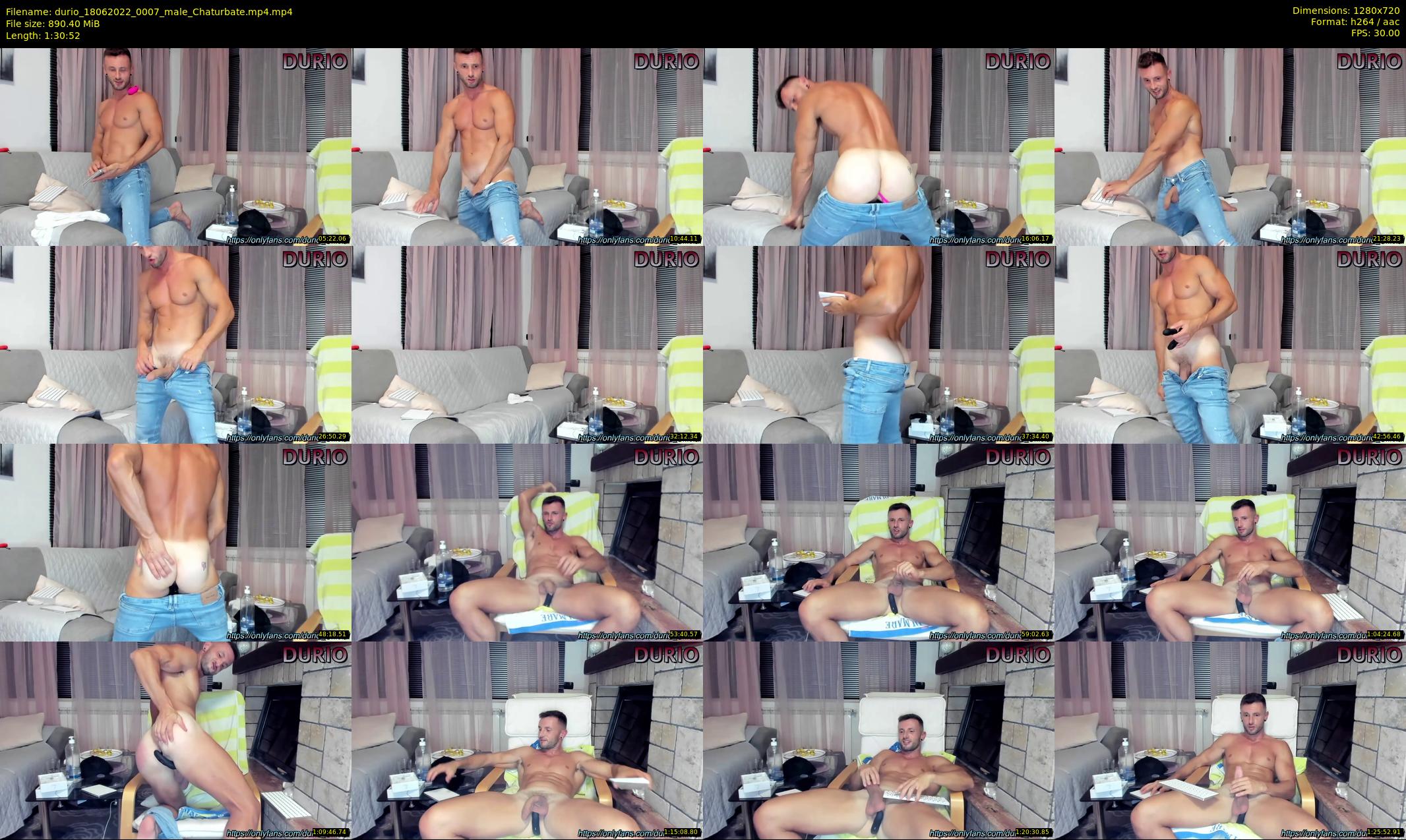 durio — 91 minute Chaturbate male cam show recording, 720p, Jun 18, 2022