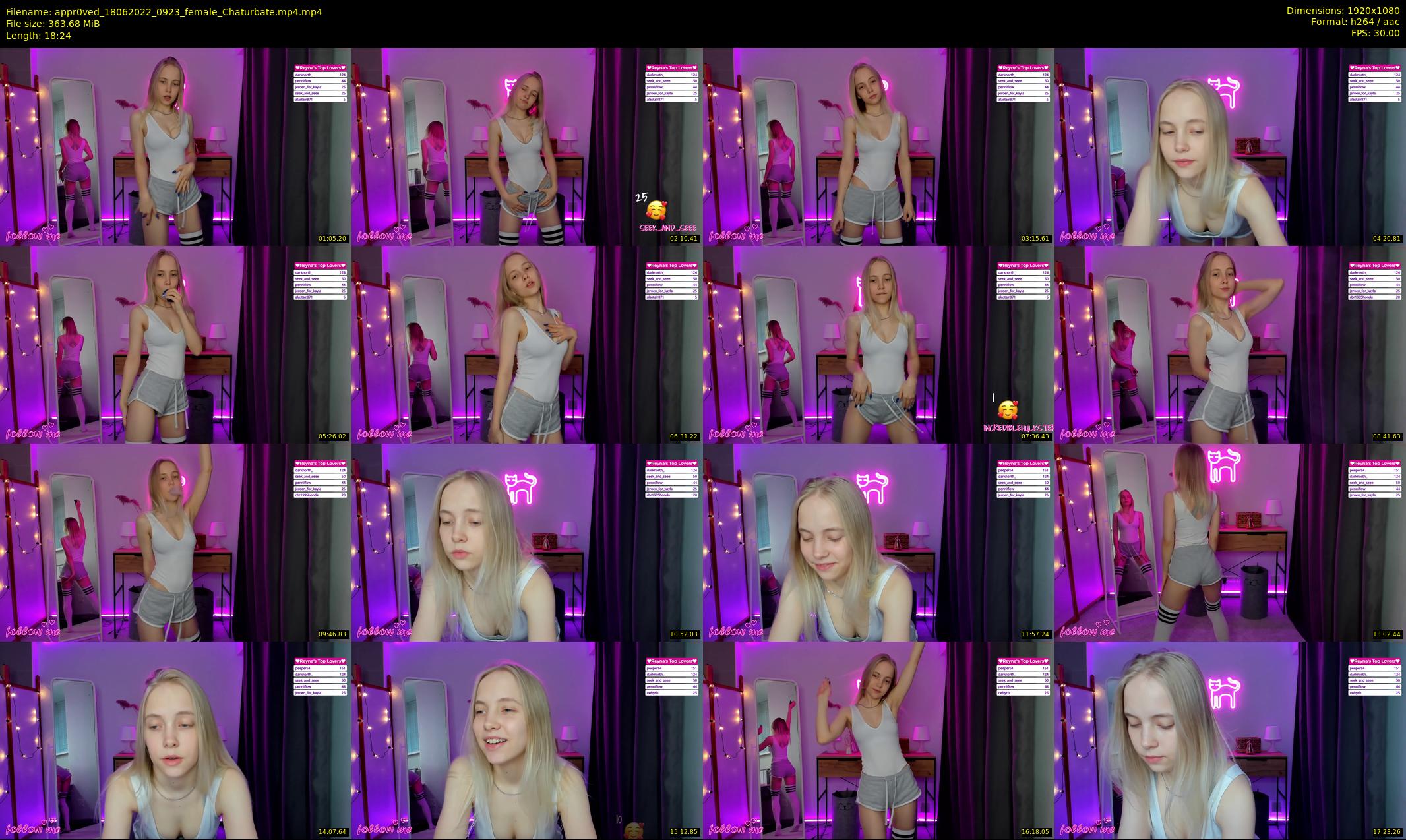 appr0ved — 19 minute Chaturbate female cam show recording, 1080p, Jun 18, 2022