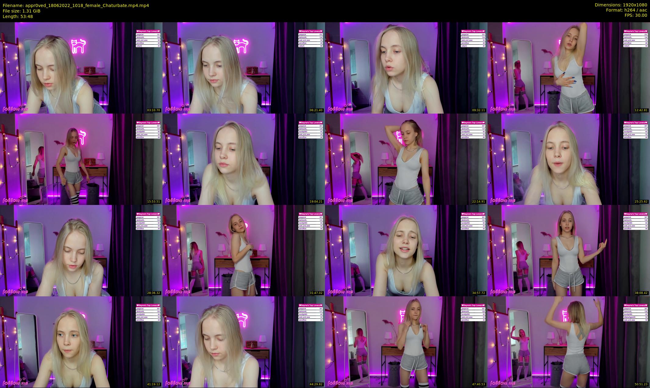 appr0ved — 54 minute Chaturbate female cam show recording, 1080p, Jun 18, 2022