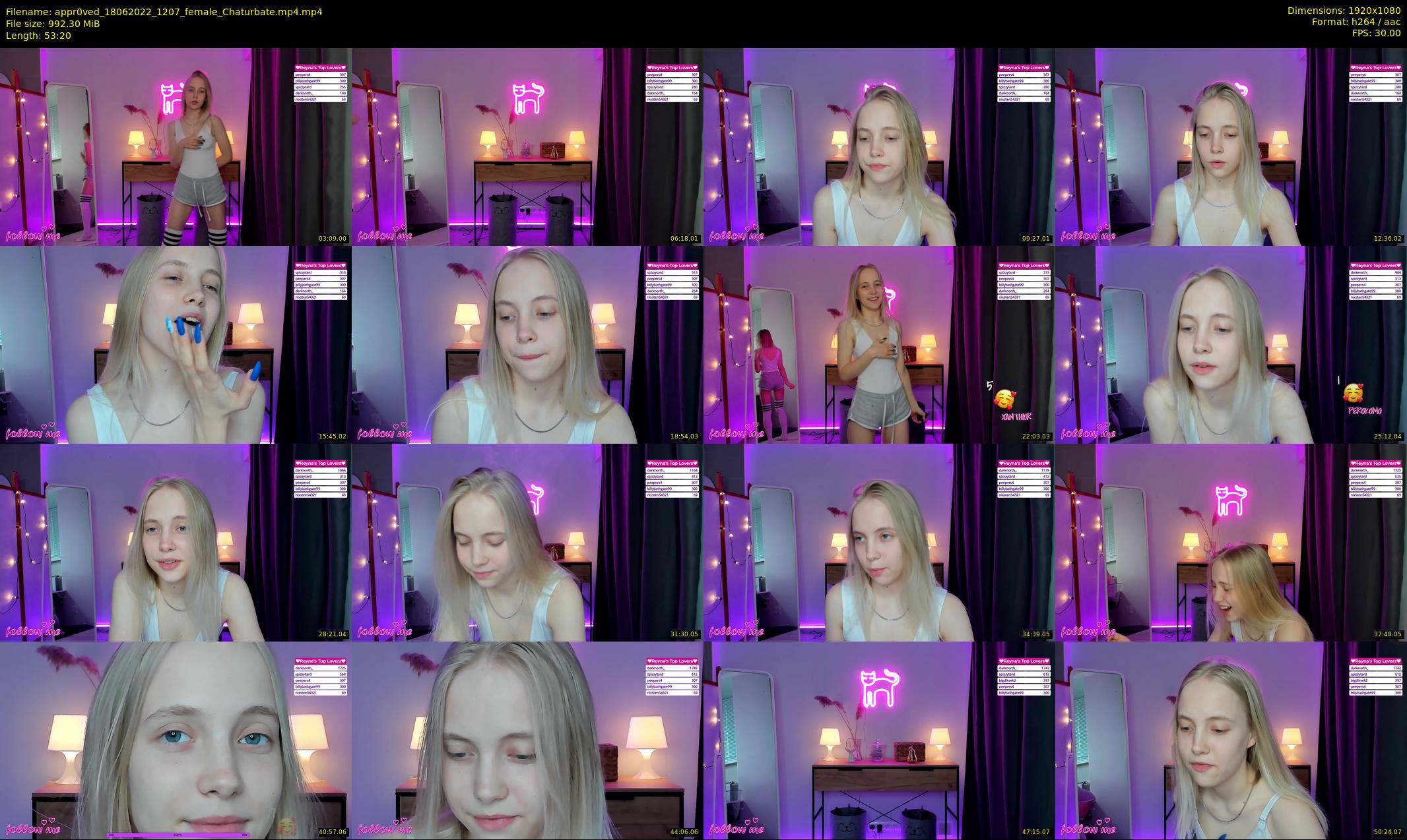 appr0ved — 54 minute Chaturbate female cam show recording, 1080p, Jun 18, 2022